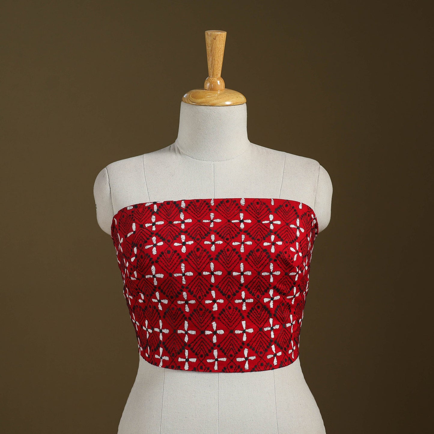 Cotton Bengal Kantha Stitch Blouse Piece