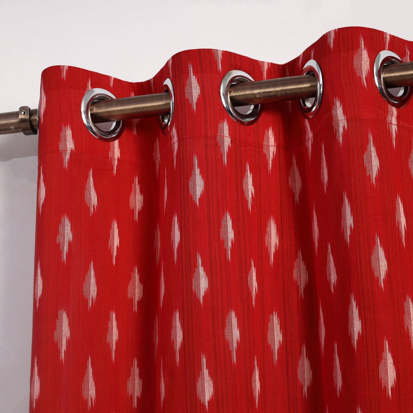 Cotton Door Red Pochampally Ikat Curtain