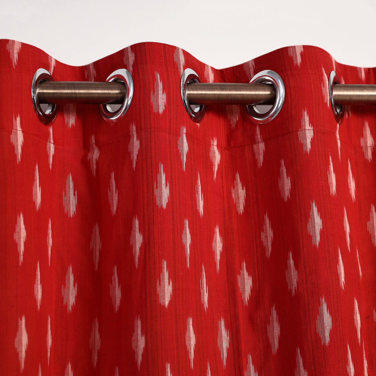 Cotton Door Red Pochampally Ikat Curtain