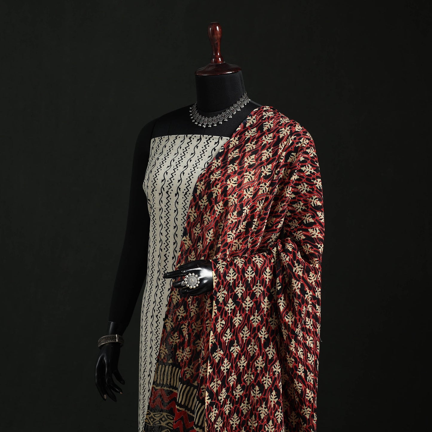 Cotton jaipur printed dupatta 51 - handcrafted