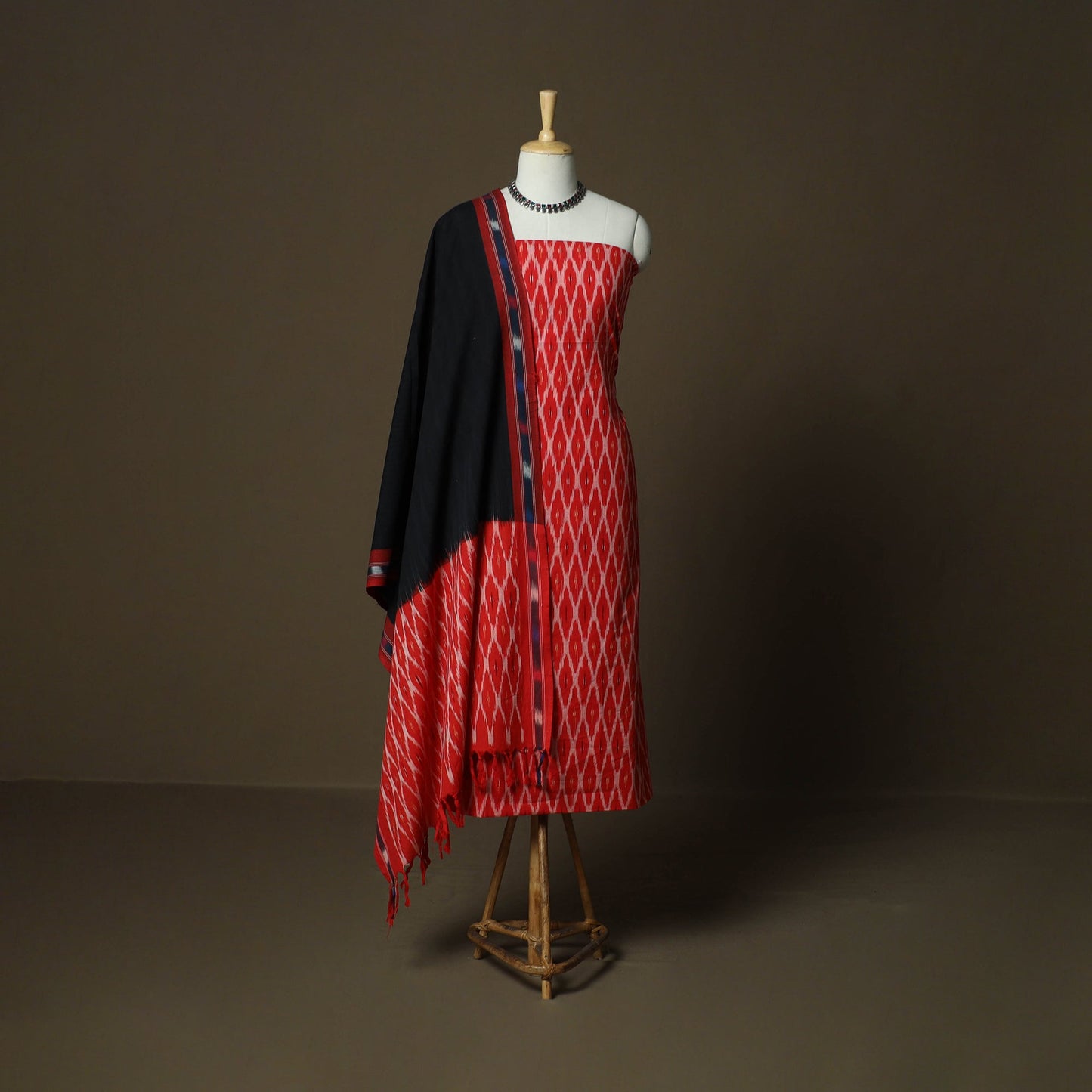 Handloom cotton pochampally ikat 3pc unstitched dress