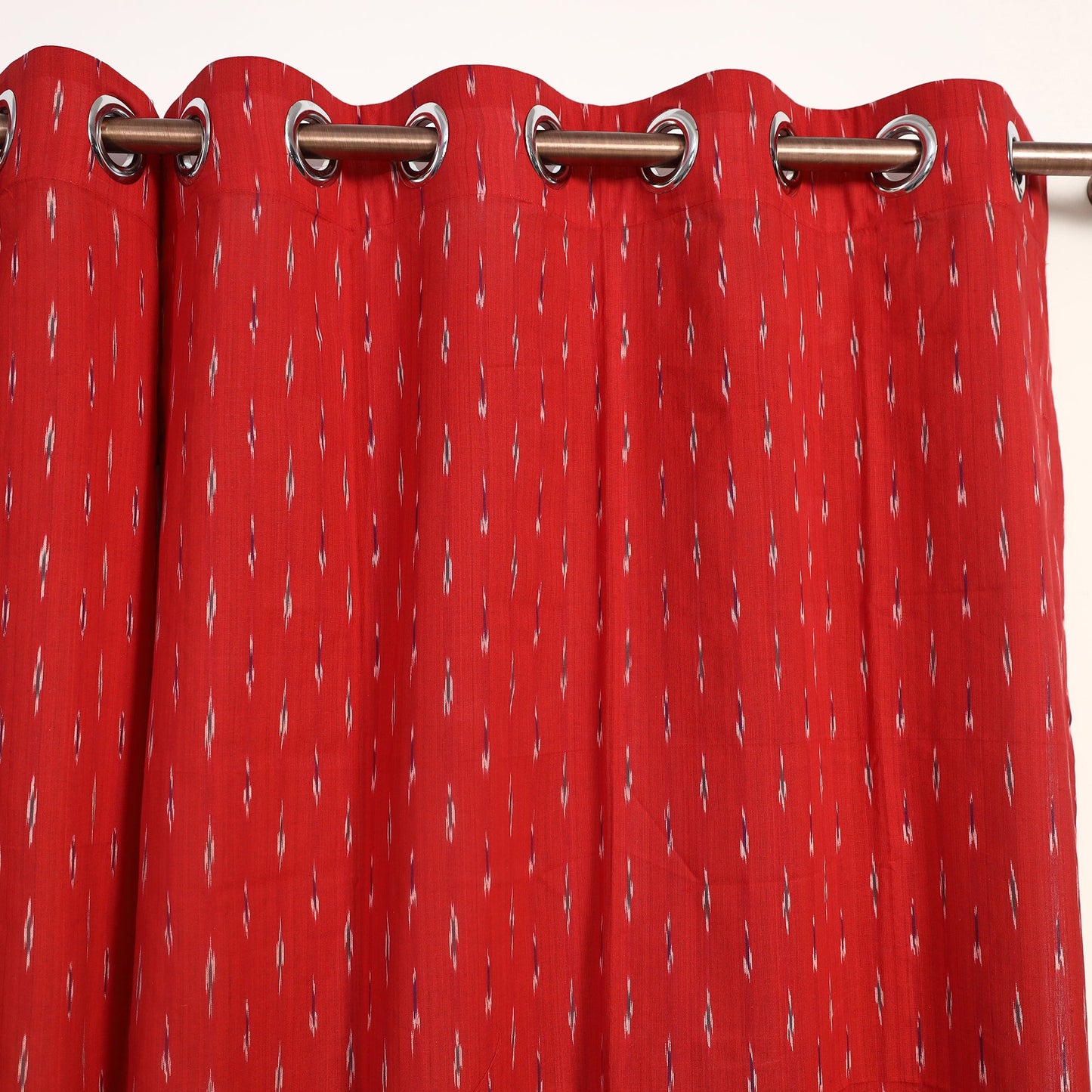 Cotton Window Red Pochampally Ikat Curtain
