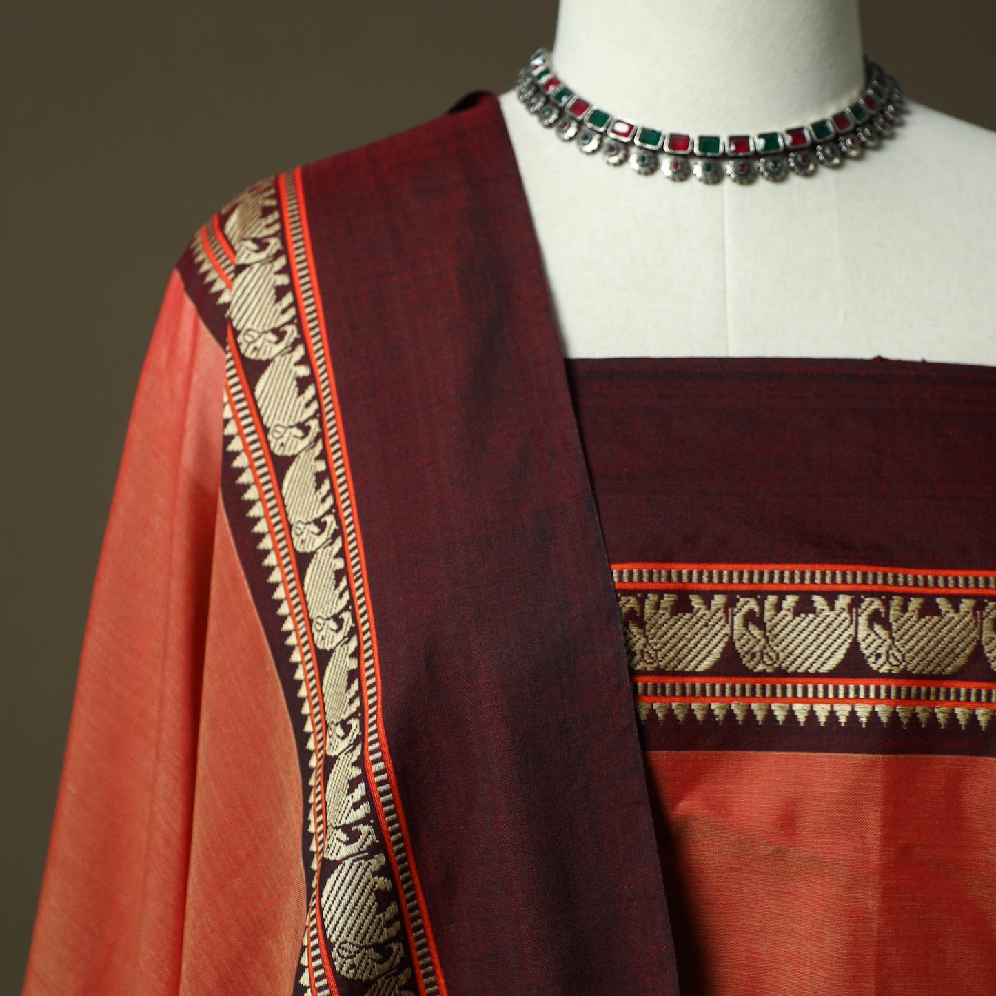 Dharwad cotton 3pc unstitched dress material with border 13