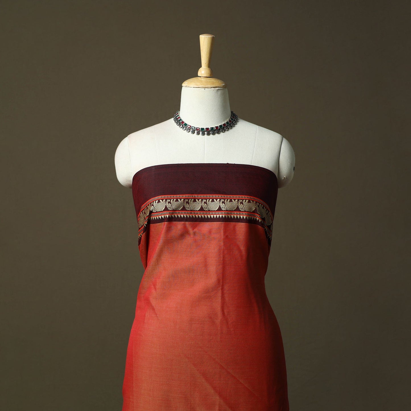 Dharwad cotton 3pc unstitched dress material with border 13