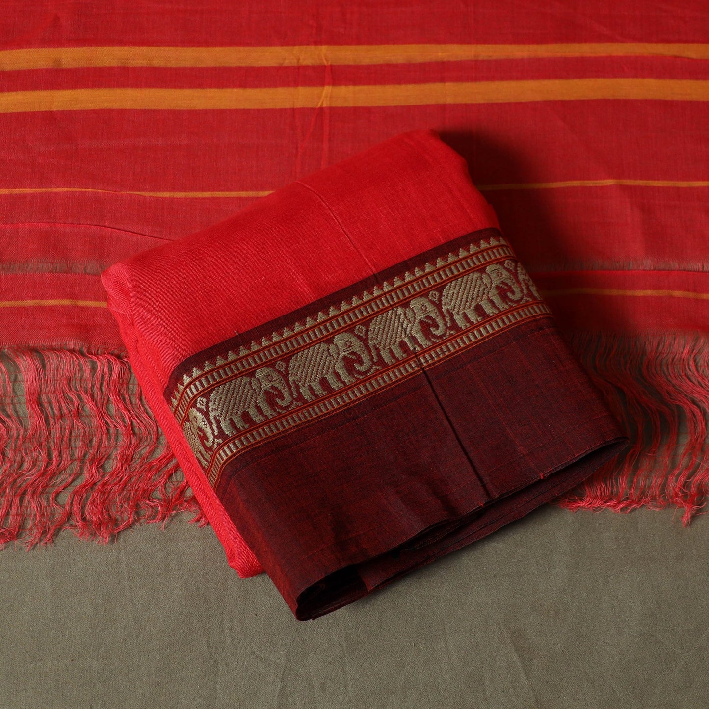 Dharwad cotton 3pc unstitched dress material with border 90