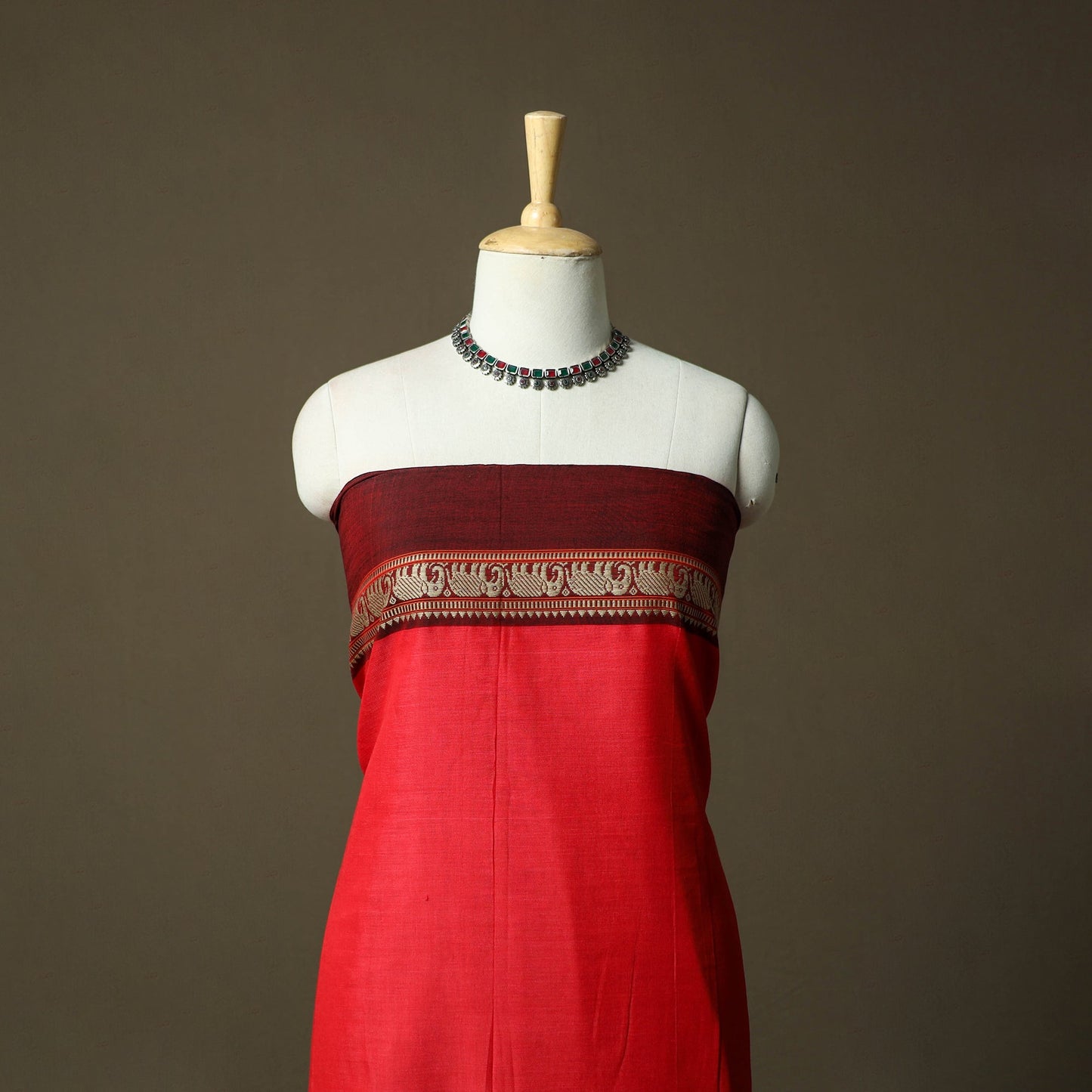 Dharwad cotton 3pc unstitched dress material with border 90
