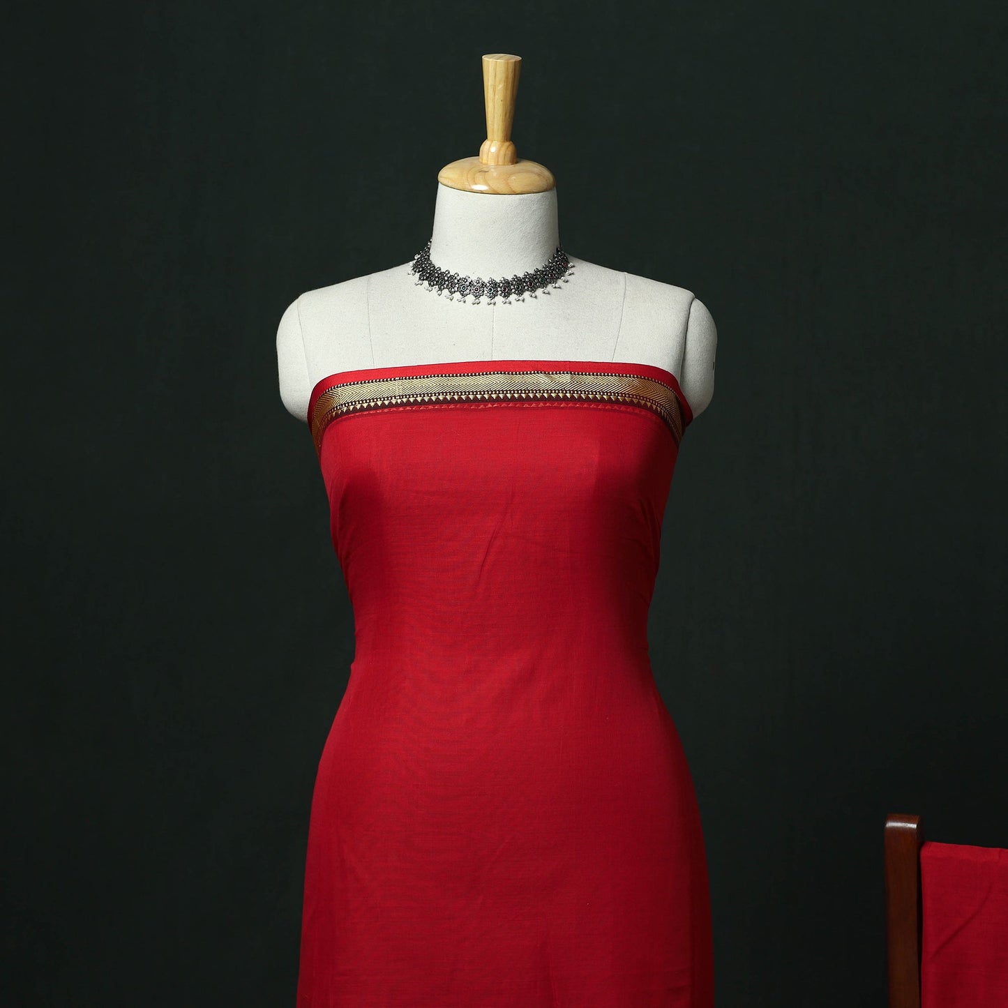 Dharwad cotton 3pc unstitched dress material with thread