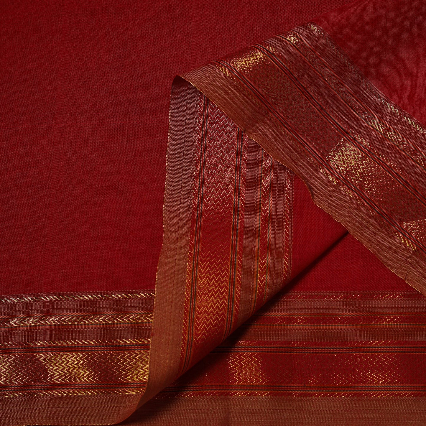 Dharwad cotton fabric with border 08 - handcrafted
