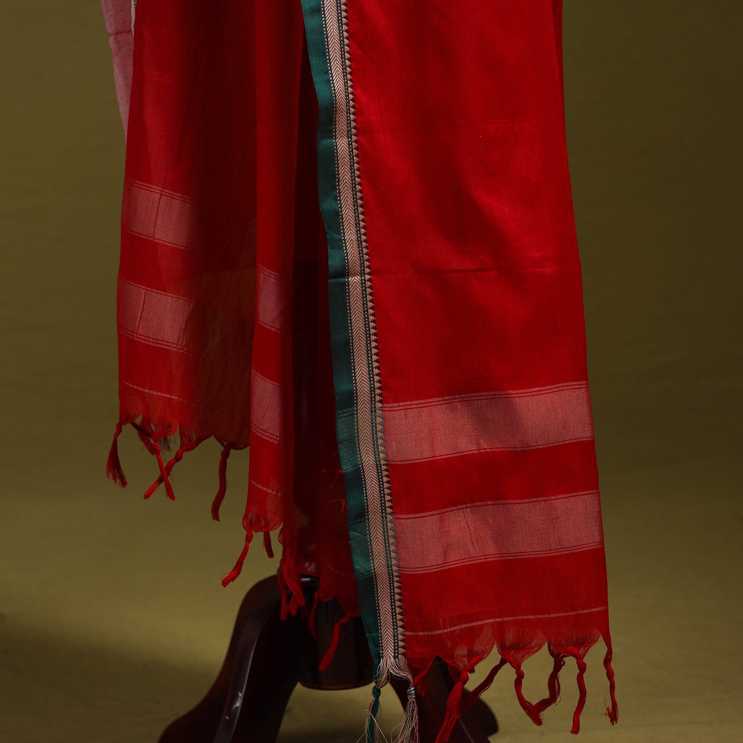 Red - dharwad mercerised cotton dupatta with border 86