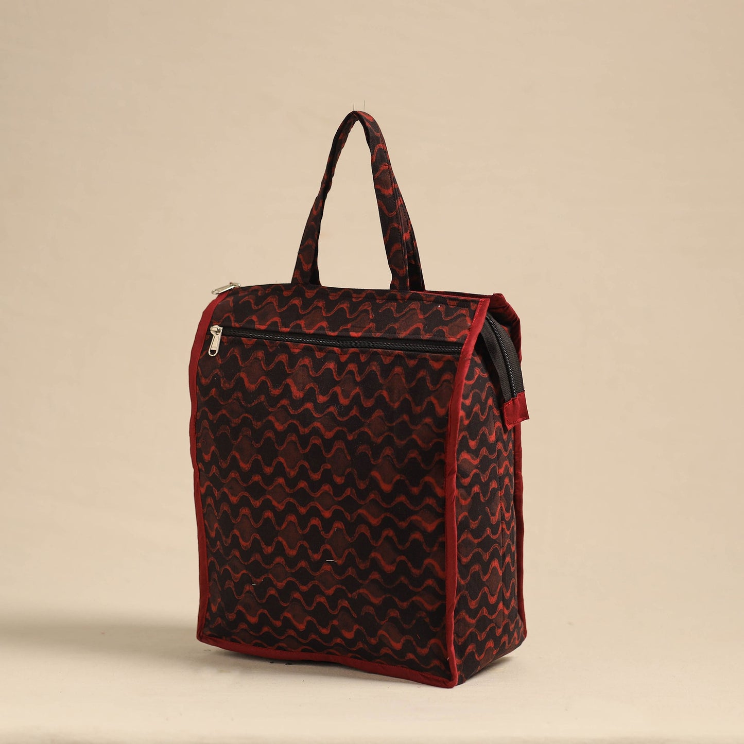 Red Eco-Friendly Handmade Cotton Handbag for Women