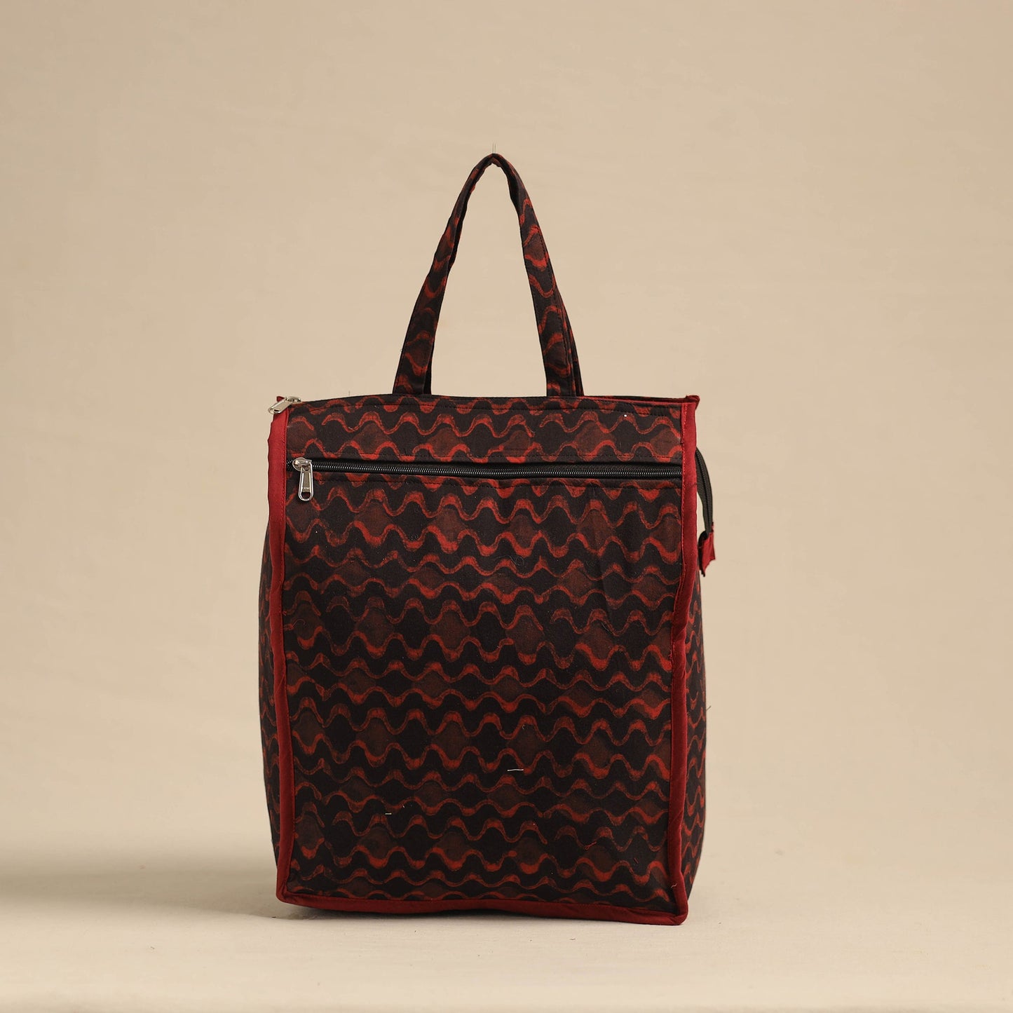 Red Eco-Friendly Handmade Cotton Handbag for Women