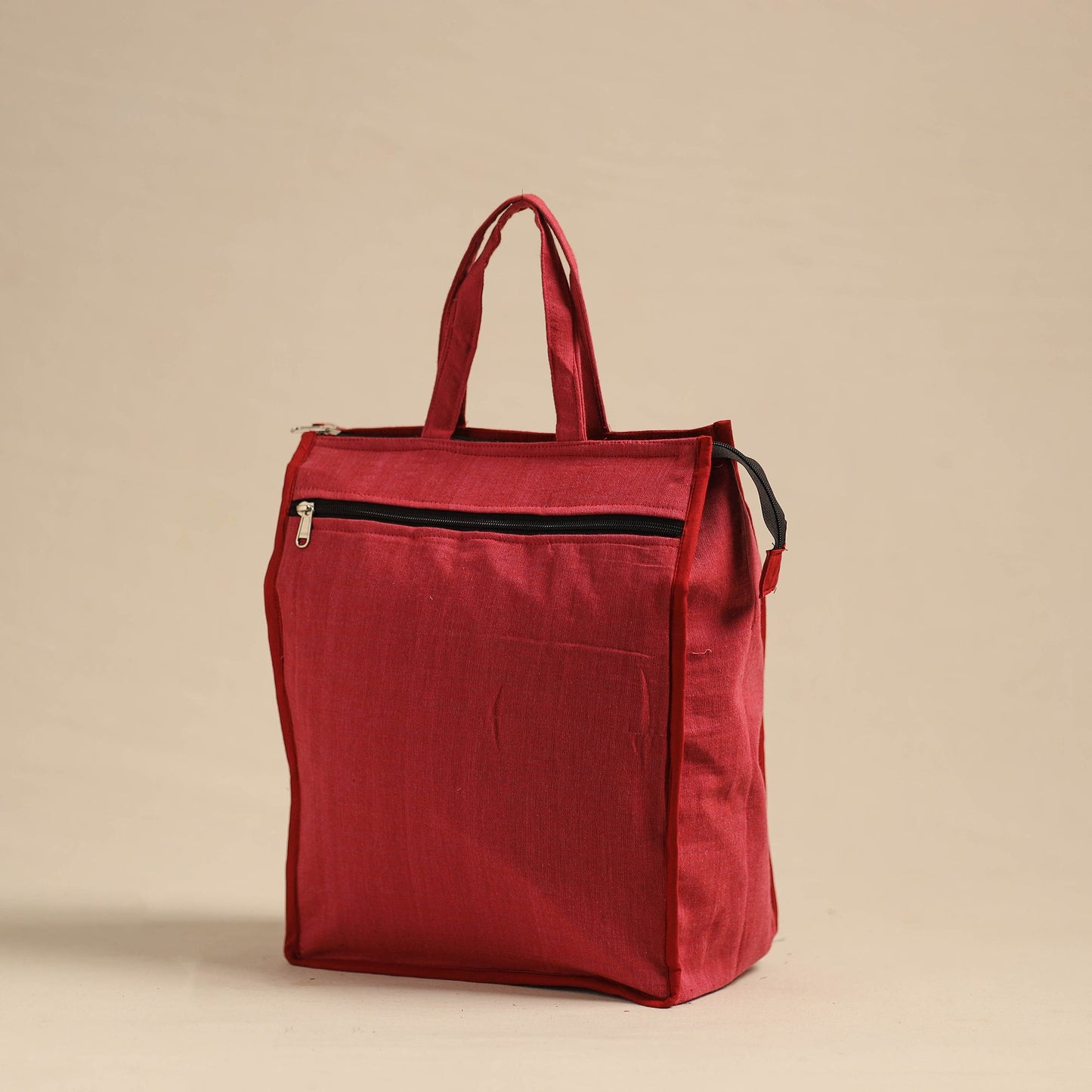 Red Eco-Friendly Handmade Cotton Handbag for Women