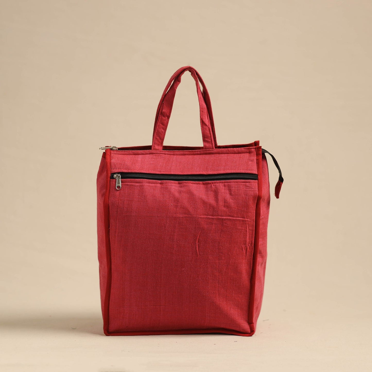 Red Eco-Friendly Handmade Cotton Handbag for Women
