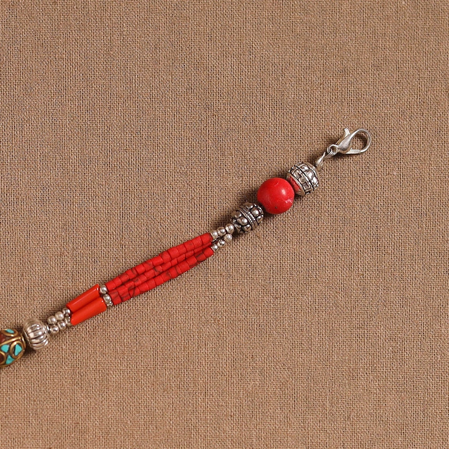 Red - ethnic tribal tibetan beads bracelet from himalaya 04