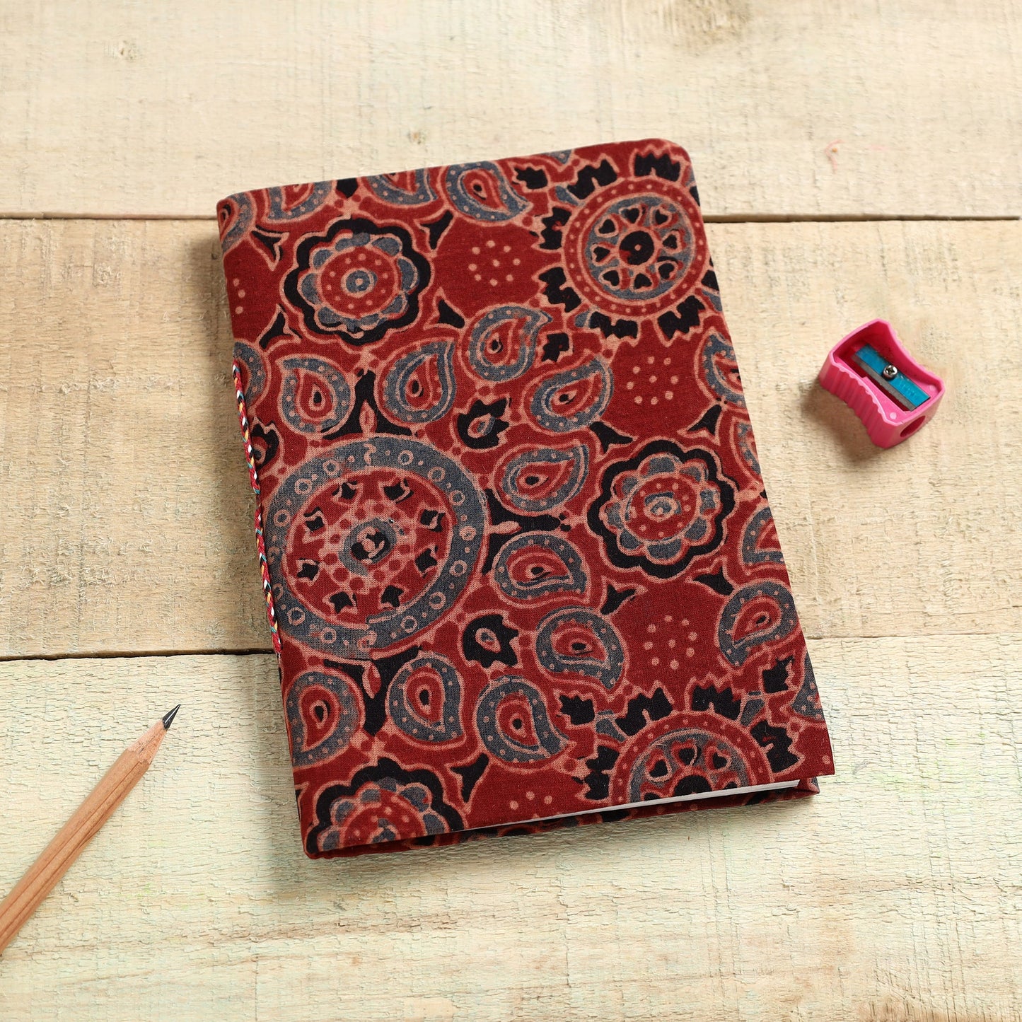 Ajrakh Fabric Cover Handmade Paper Notebook Online in India
