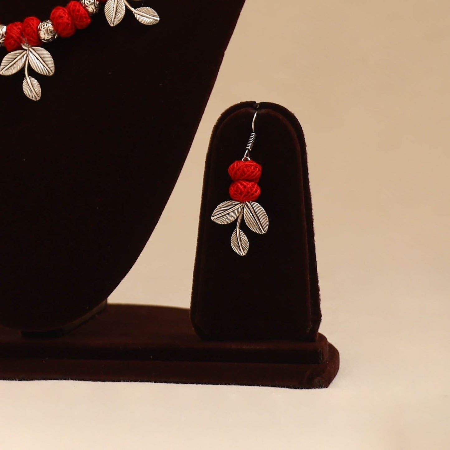 German silver thread beads necklace set 13 - handcrafted