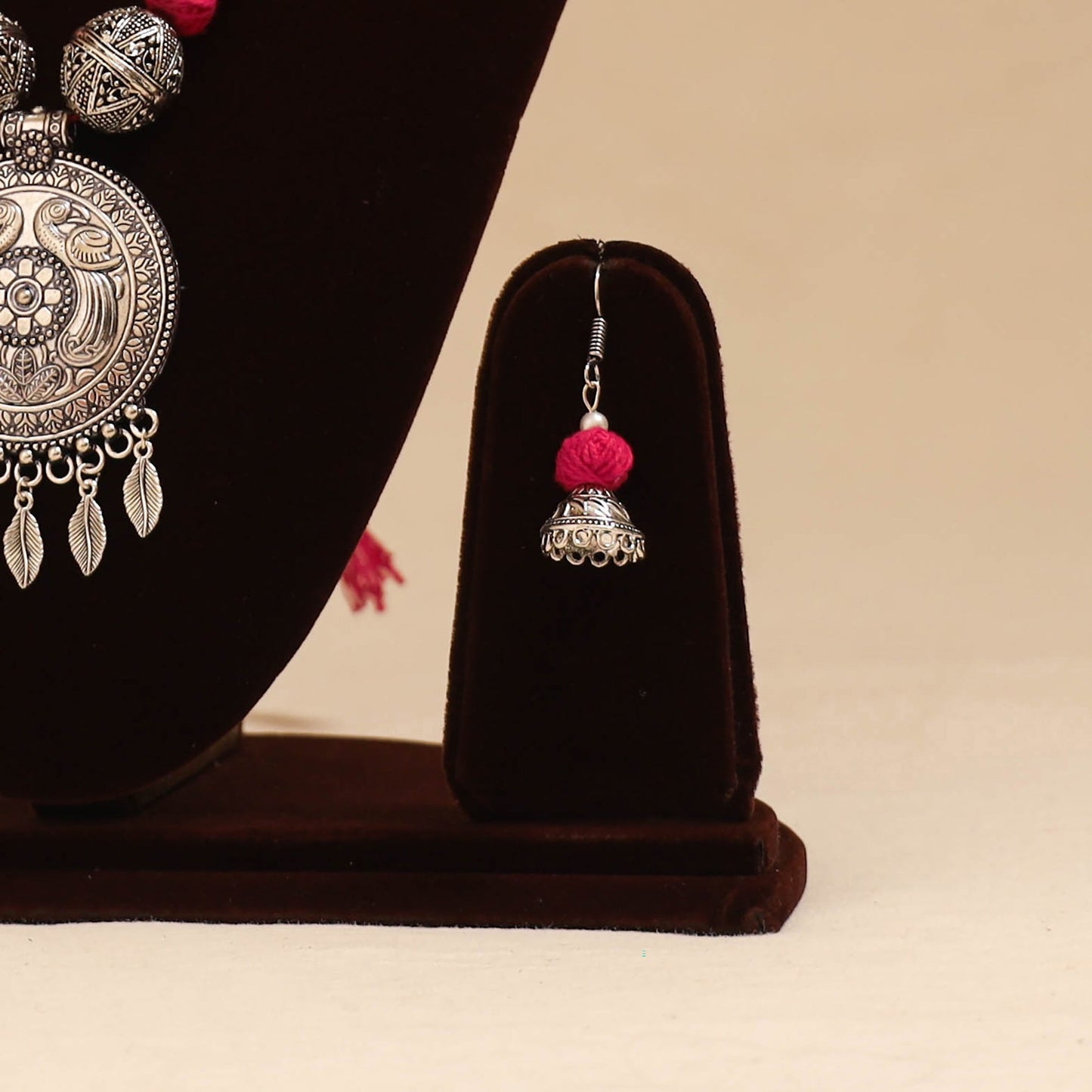 German silver thread beads necklace set 29 - handcrafted