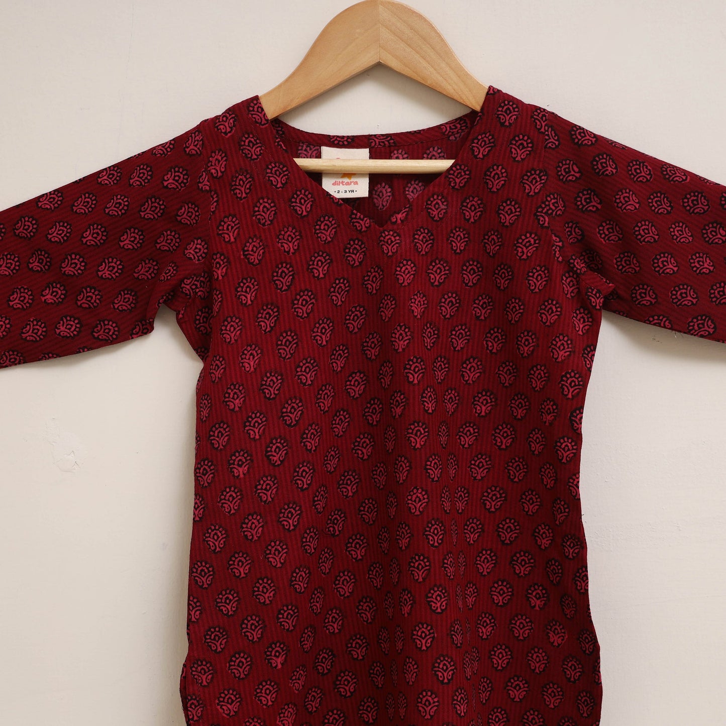 Red - girls bagh pure cotton kurta set (2-6 years) 17