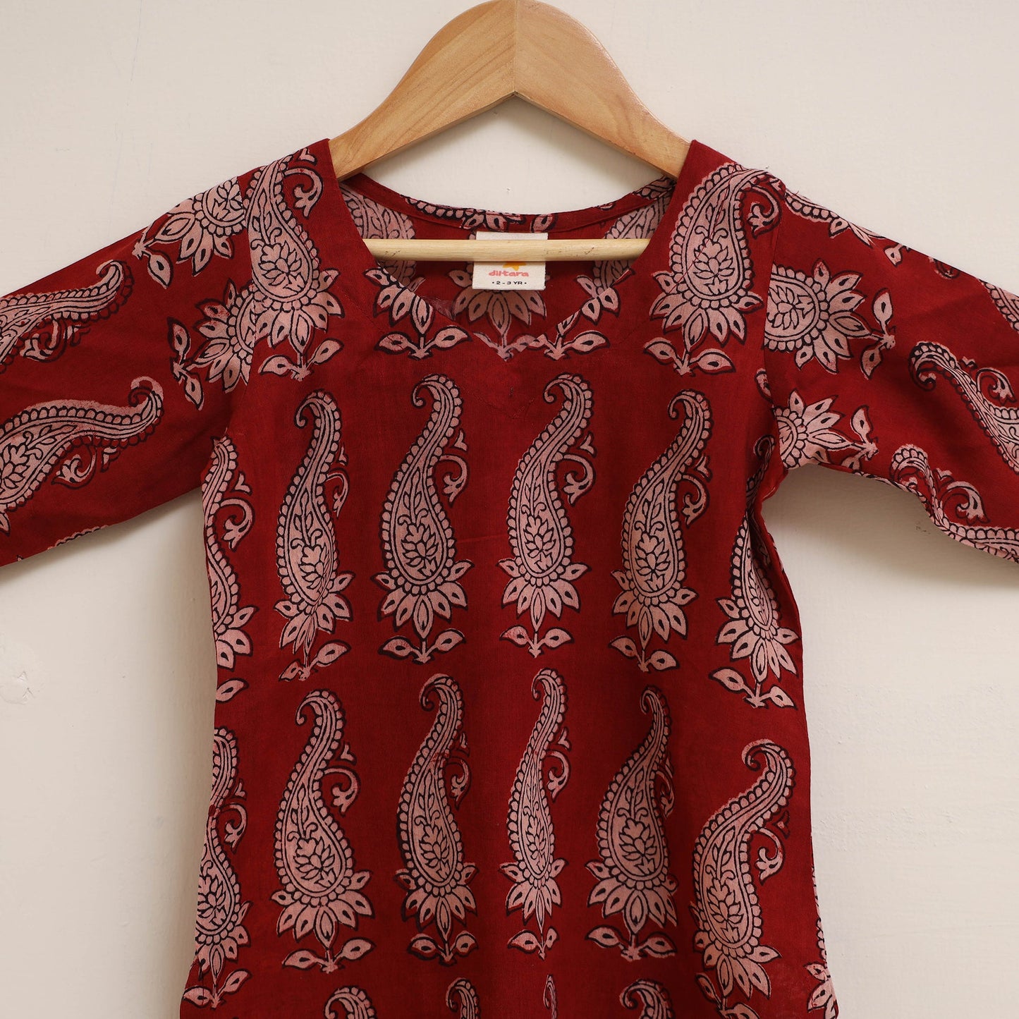 Red - girls bagh pure cotton kurta set (2-6 years) 18