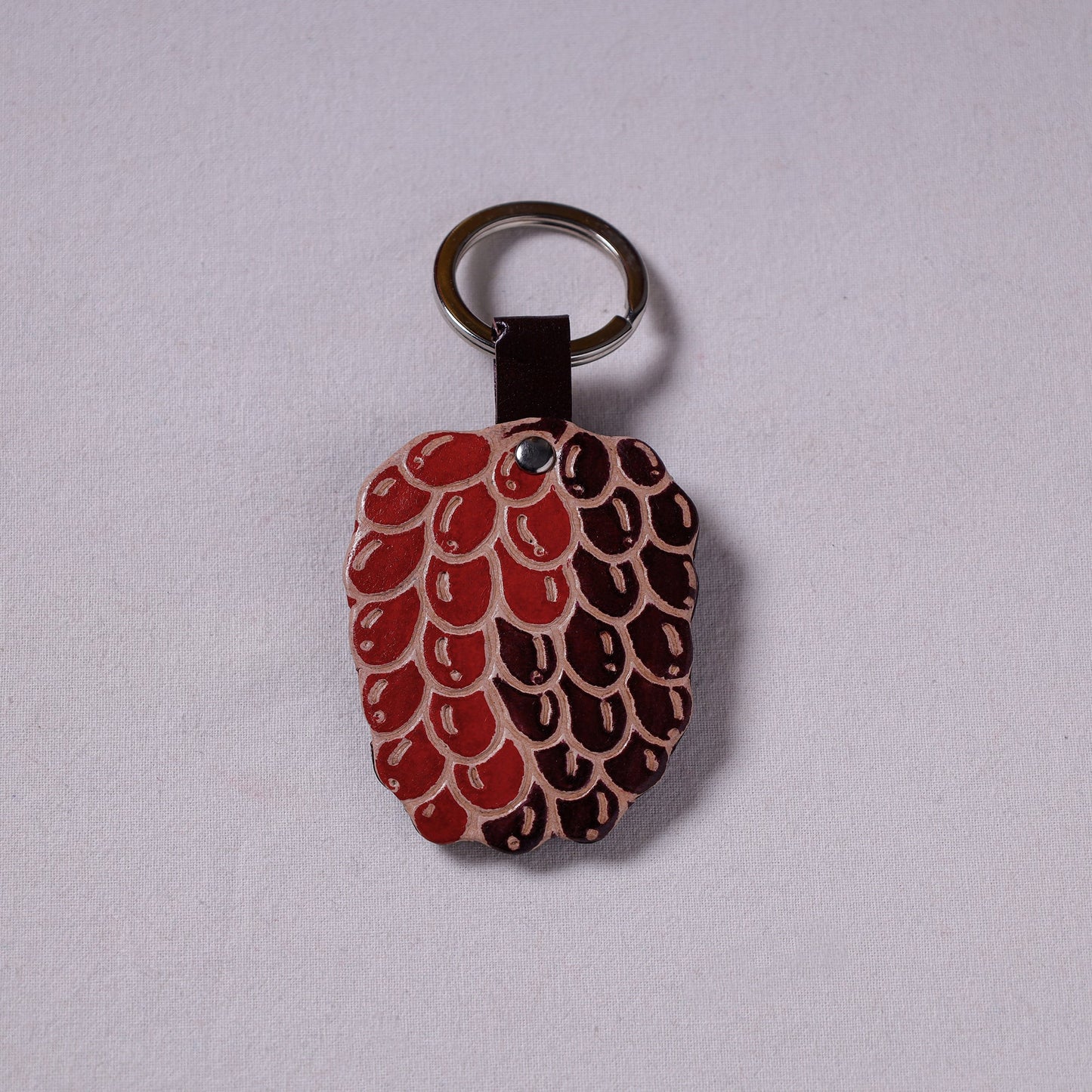 Red Handcrafted Leather Keychain Online at iTokri.com