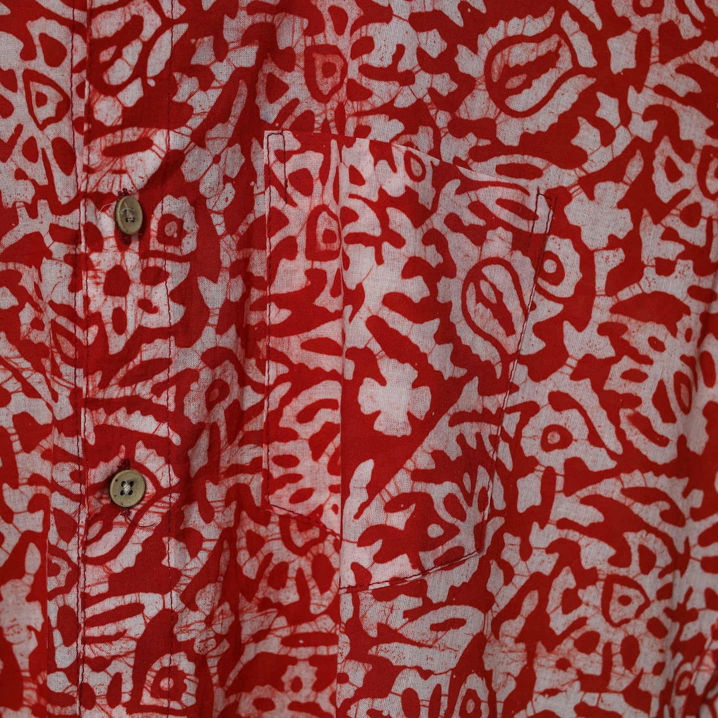 Half sleeve cotton men hand block batik print shirt 08