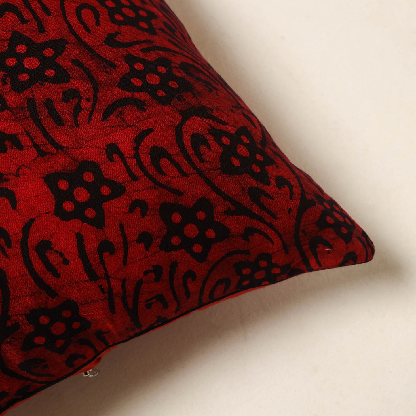 Red - hand batik cotton cushion cover 106 - handcrafted