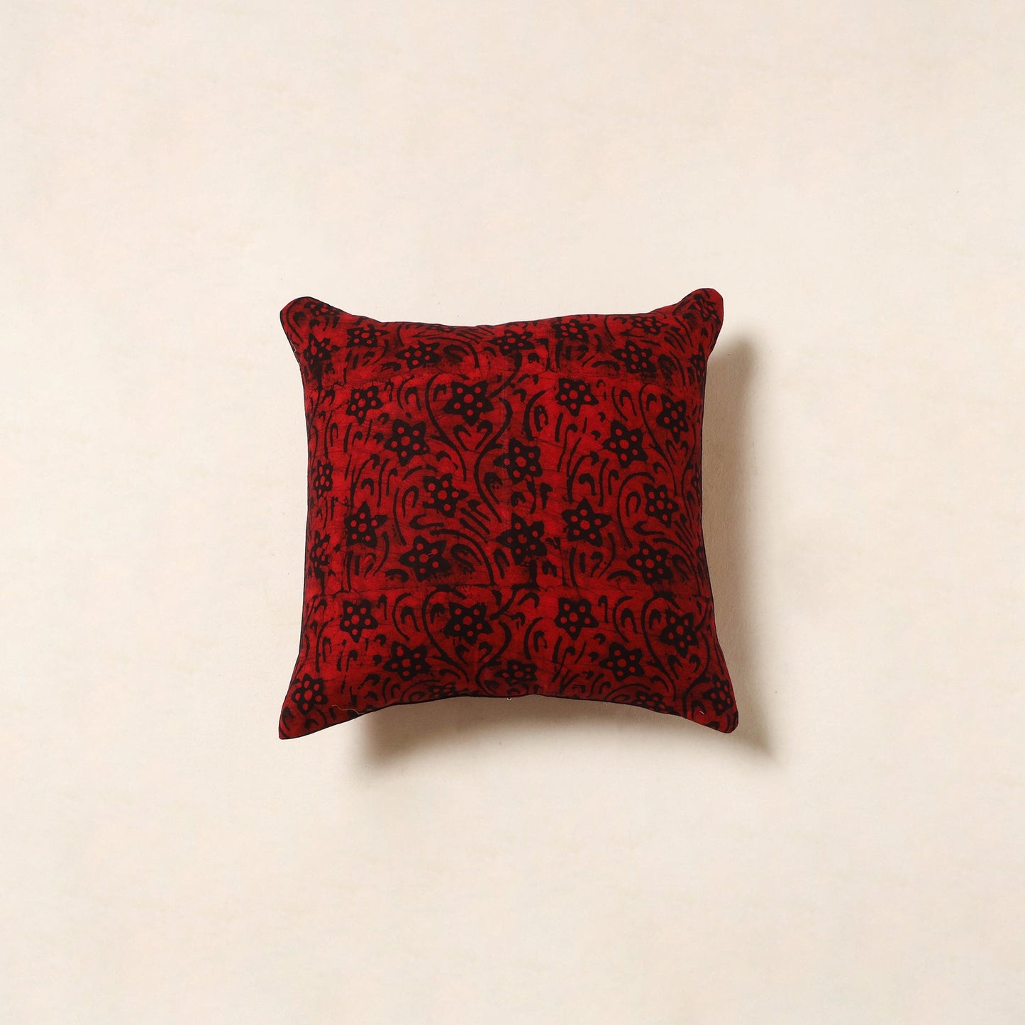 Red - hand batik cotton cushion cover 106 - handcrafted