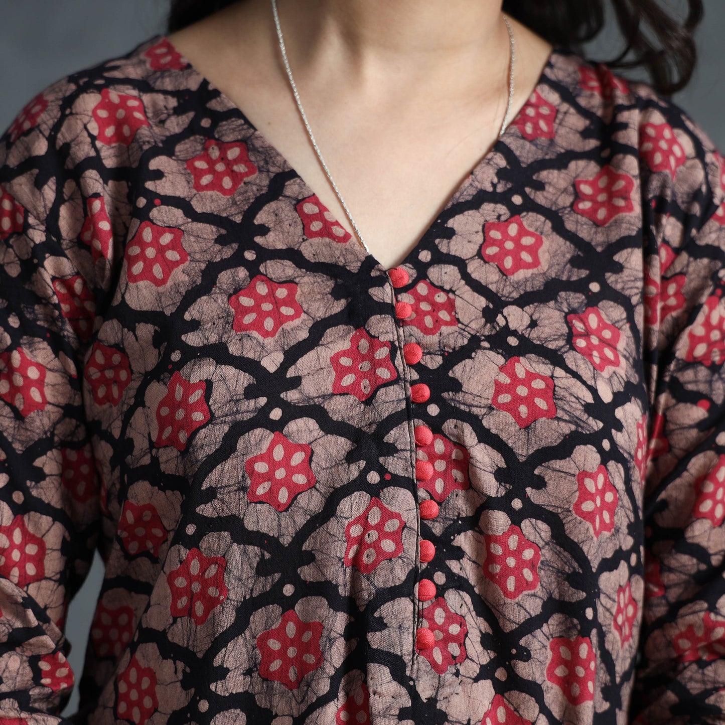 Buy Hand Batik Printed Cotton Kurta for Women