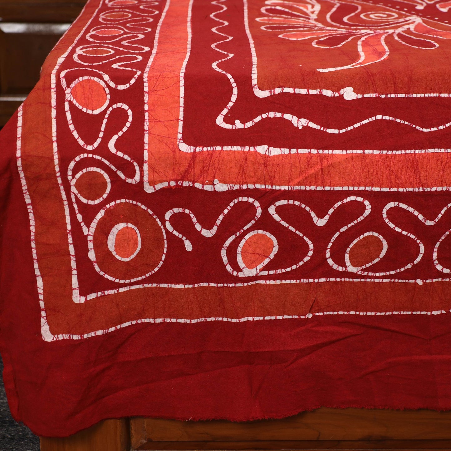 Hand Batik Printed Cotton Single Bed Cover (96 x 59 in) 87