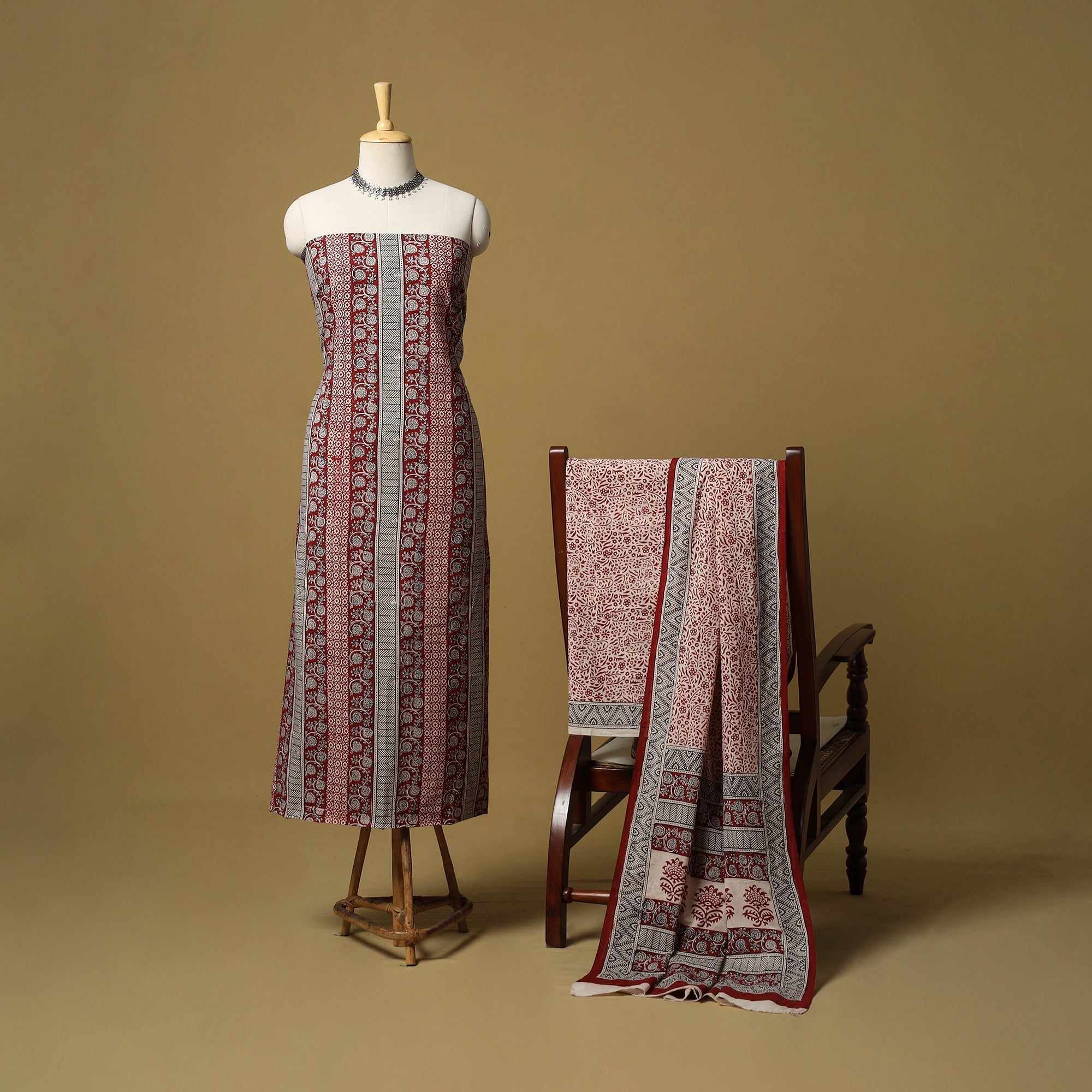 bagh print cotton dress material Bagh Cotton Suit Set of 3- Unstitched