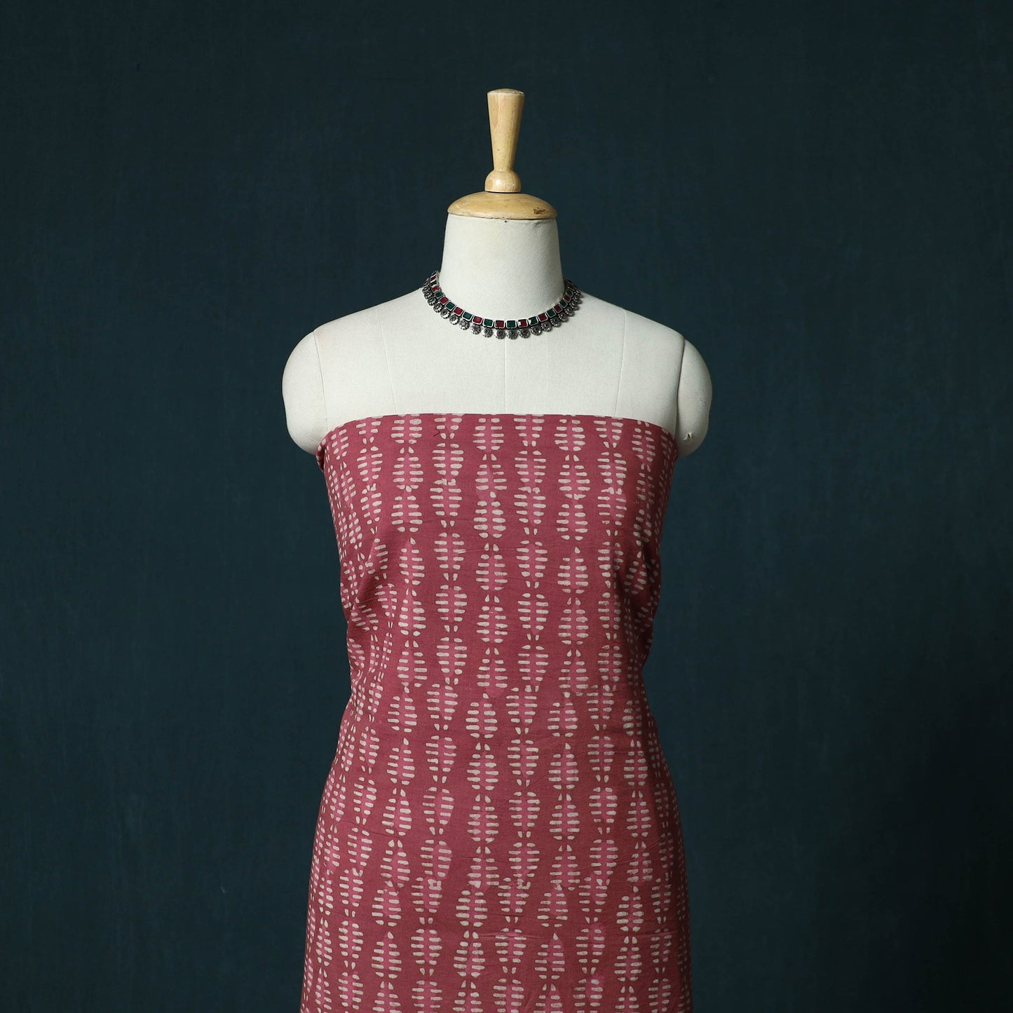 Hand block batik print cotton 3pc unstitched dress material