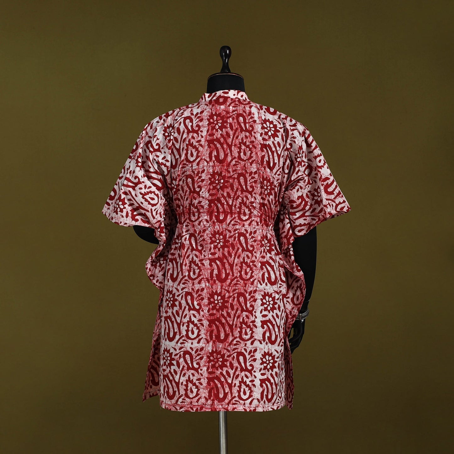 Hand batik cotton medium kaftan 58 - handcrafted