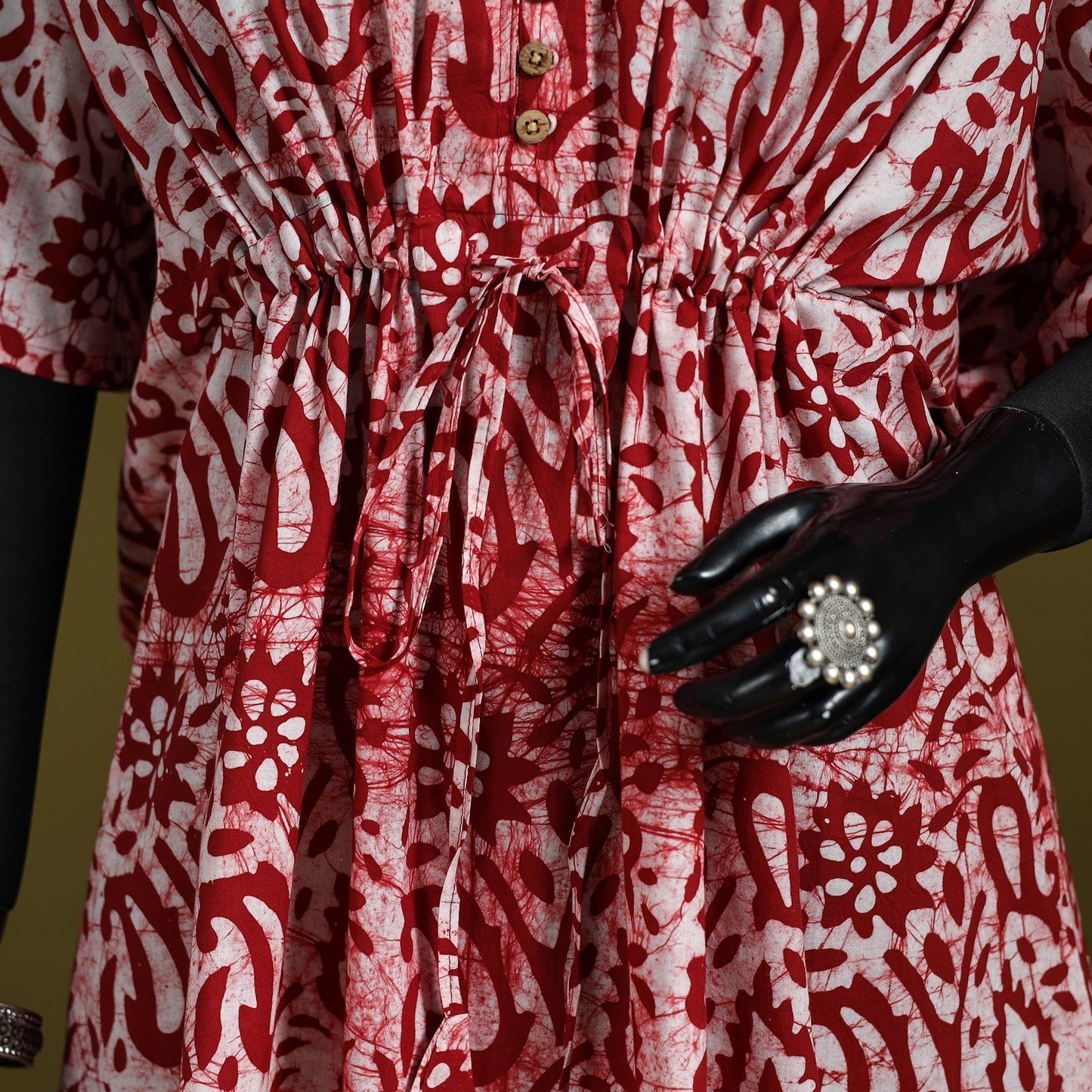 Hand batik cotton medium kaftan 58 - handcrafted