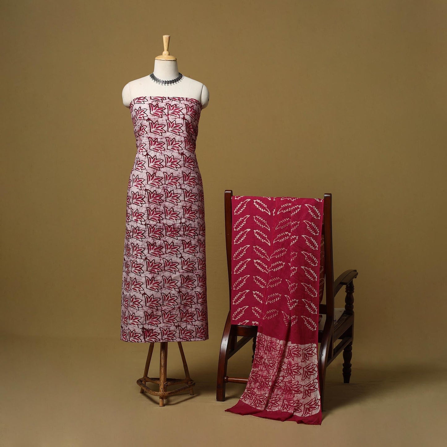 Hand kutch batik cotton 3pc unstitched dress material 21