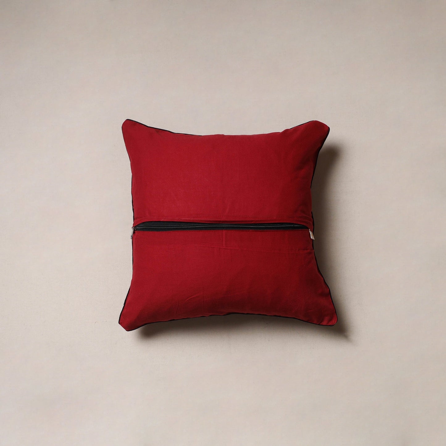 Hand block print ajrakh cushion cover 20 - handcrafted