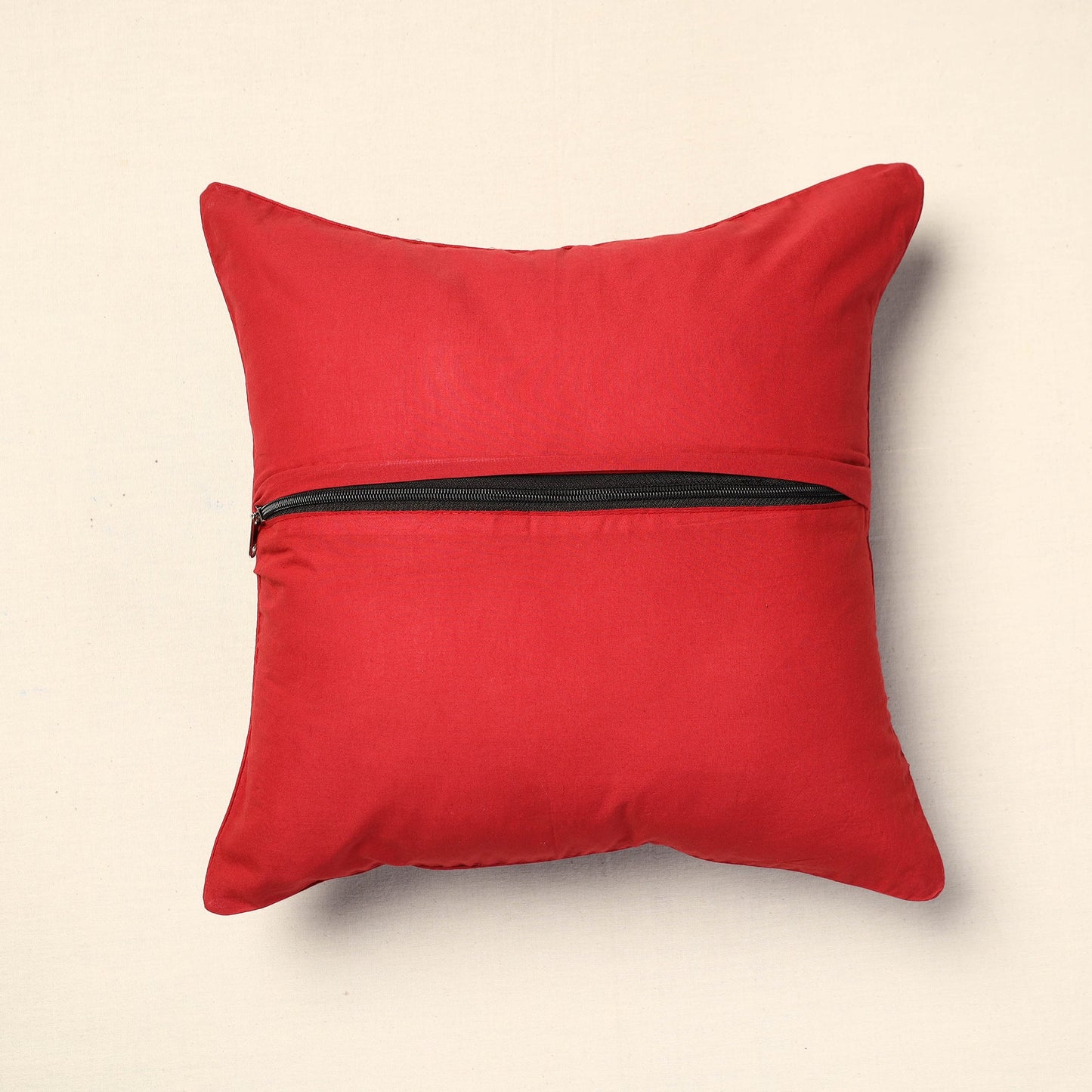 Red Bagh Block Printed Cotton Cushion Cover