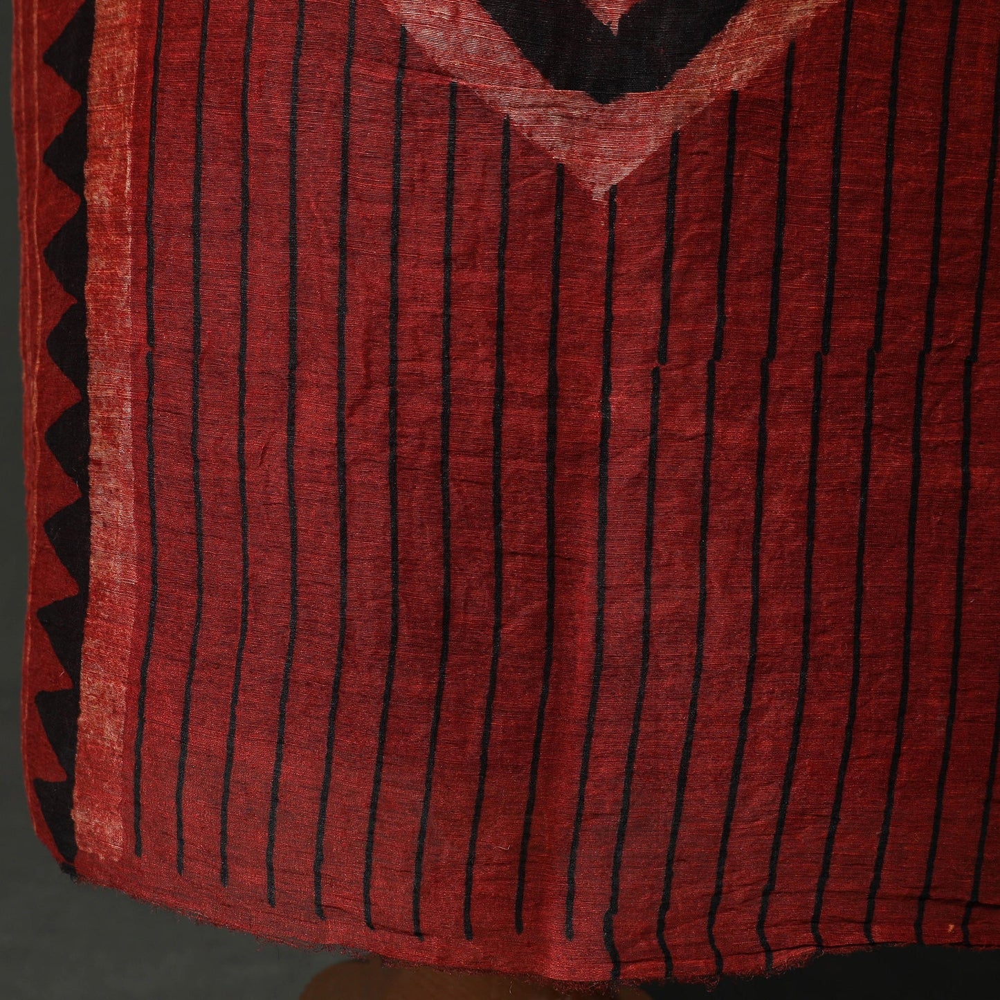 Hand block print linen silk natural dyed ajrakh 2pc