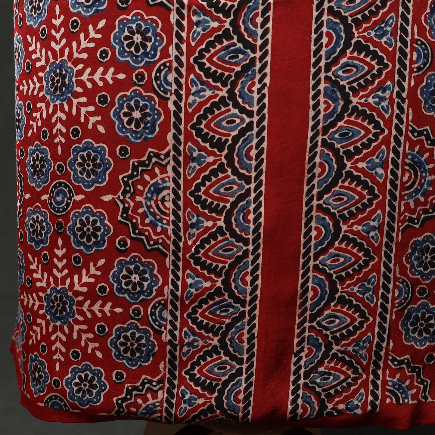 Hand block print modal silk natural dyed ajrakh 2pc
