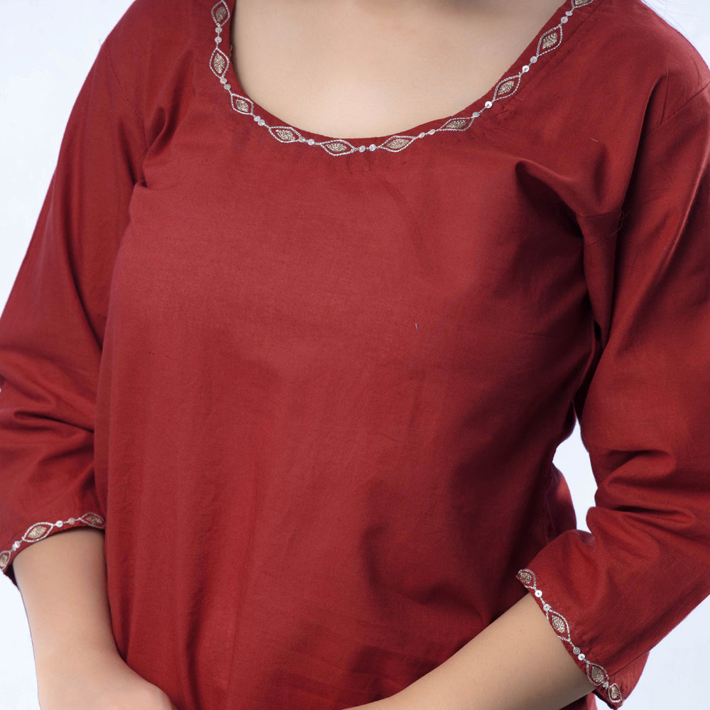 iTokri Casuals - Hand Embroidered Cotton Long Kurta