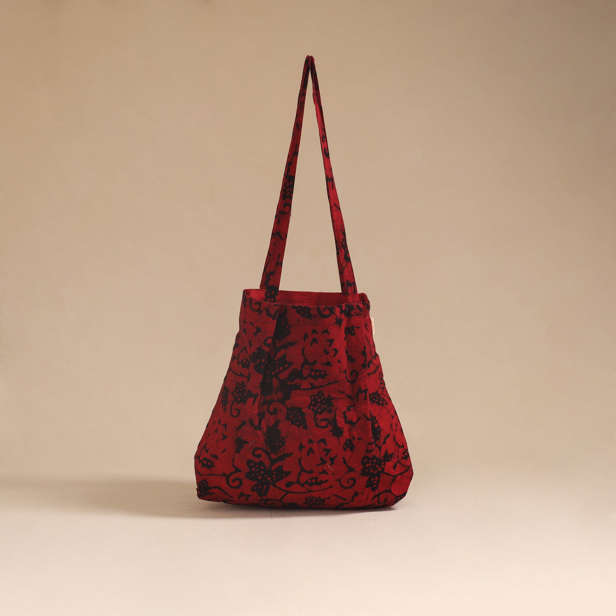 Black - Handcrafted Fabric Jhola Bag 57