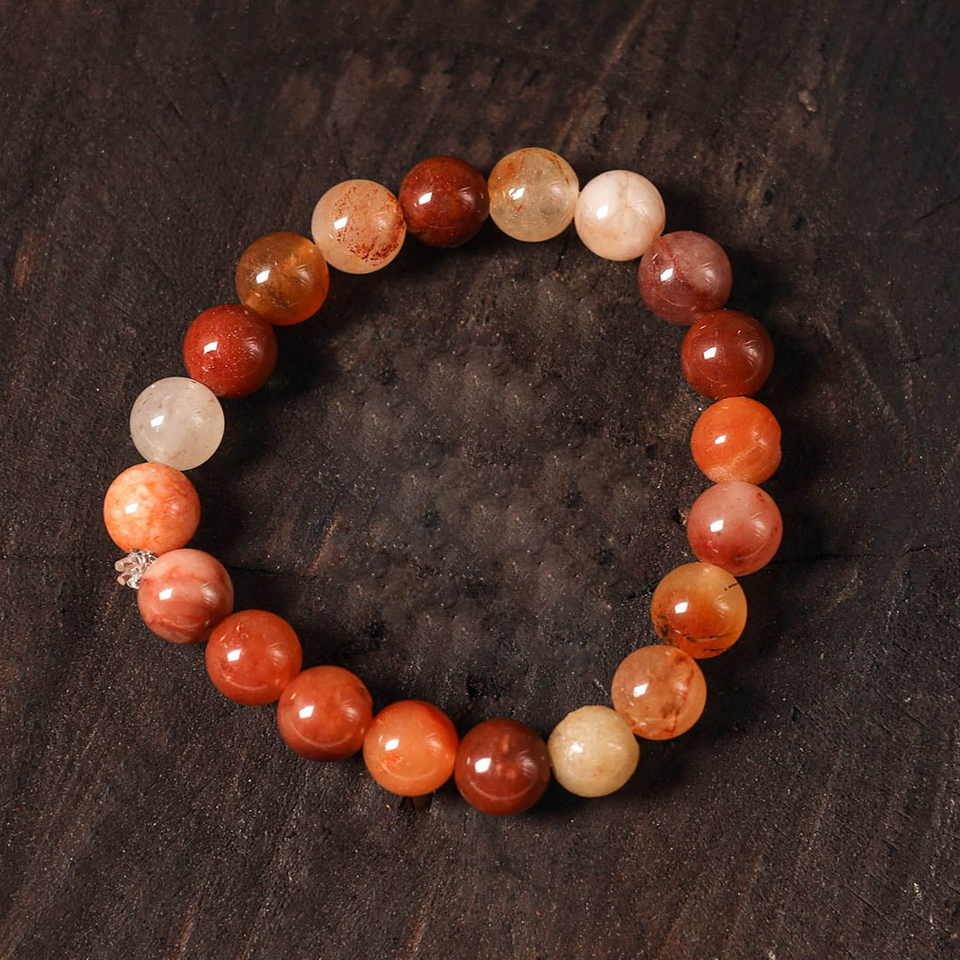 Red Handcrafted Glass Stone Bracelet