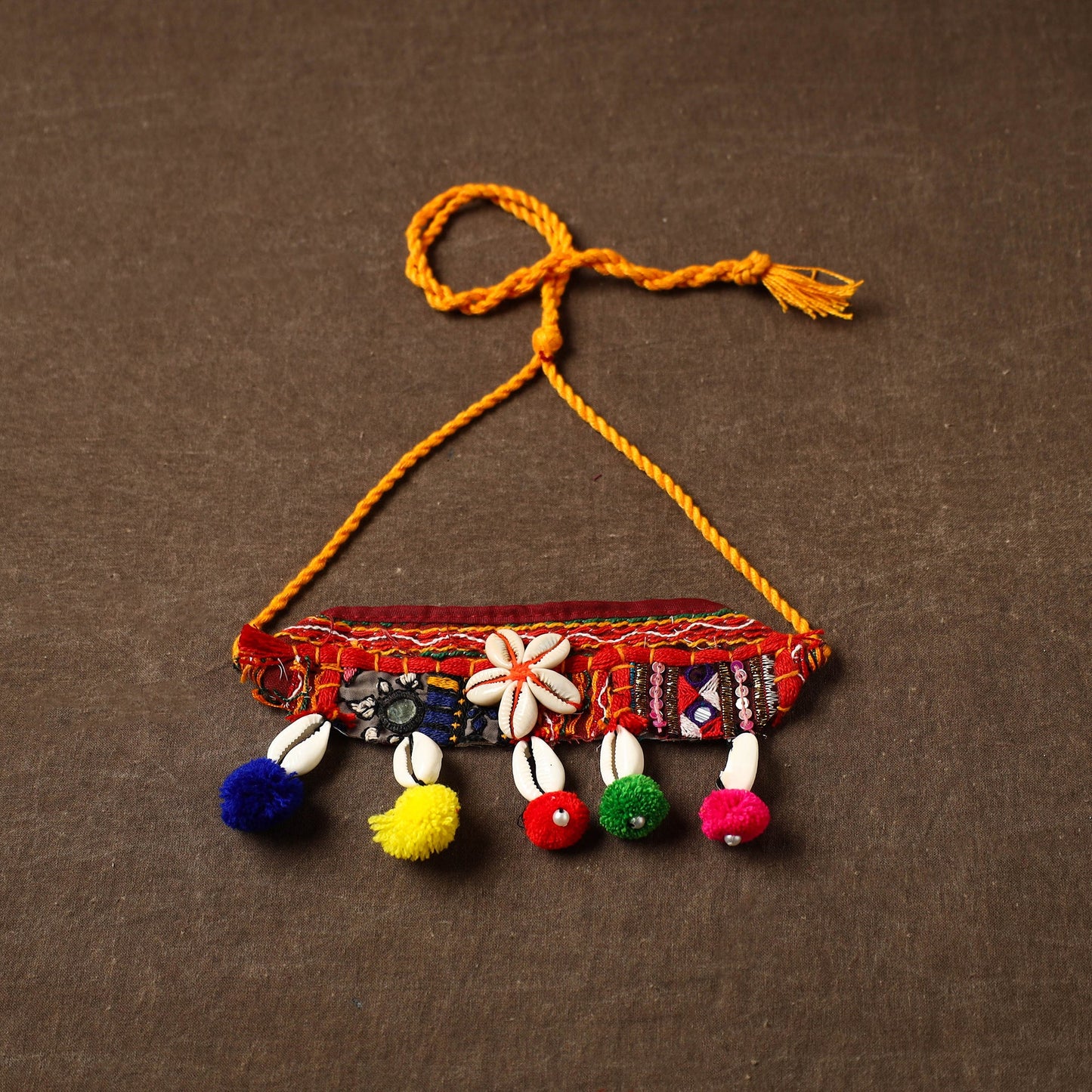 Handcrafted Kutch Embroidered Shell Work Choker Necklace