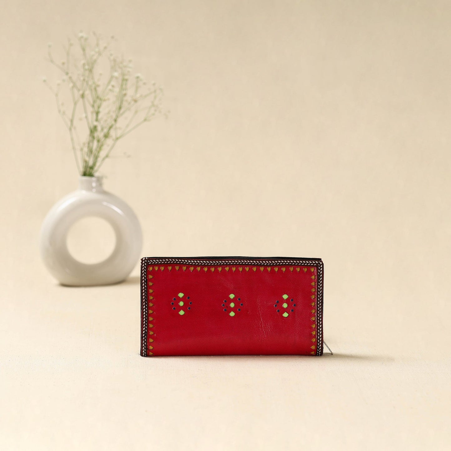 Handcrafted kutch leather clutch / wallet 42