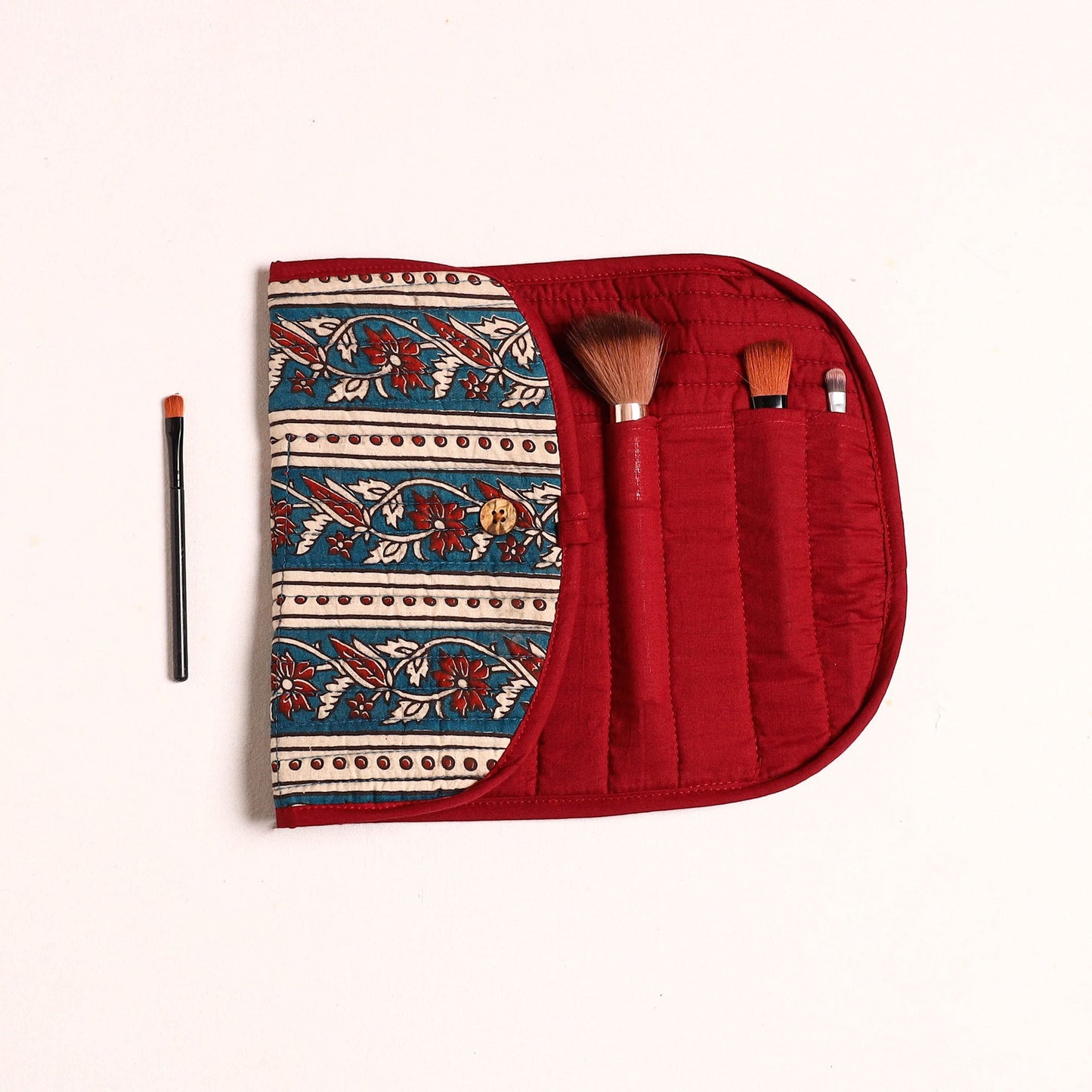 Handcrafted Multipurpose Segmented Make-up Brush Wrap Pouch/Case 06