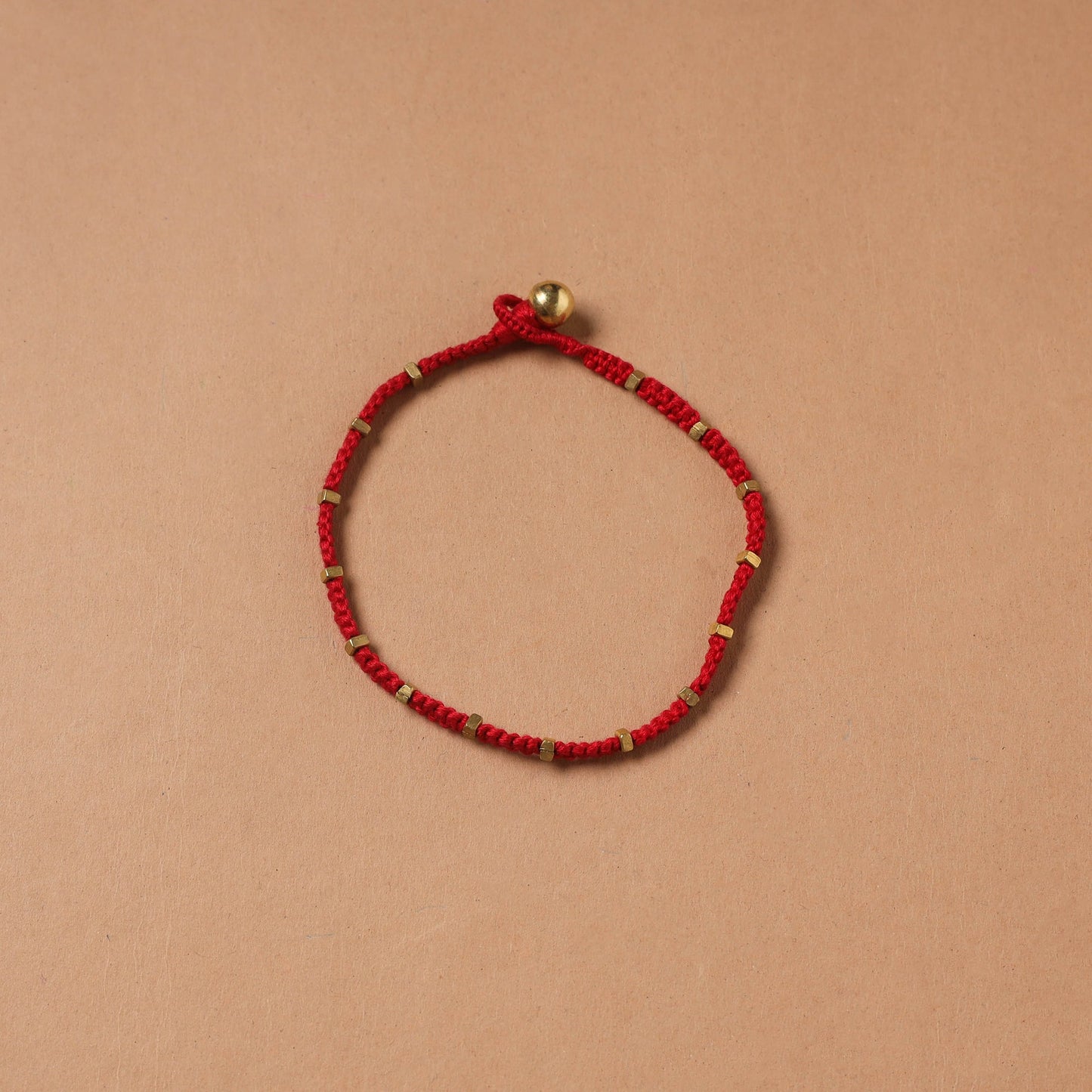 Handcrafted odisha dokra beads threadwork tribal anklet 26