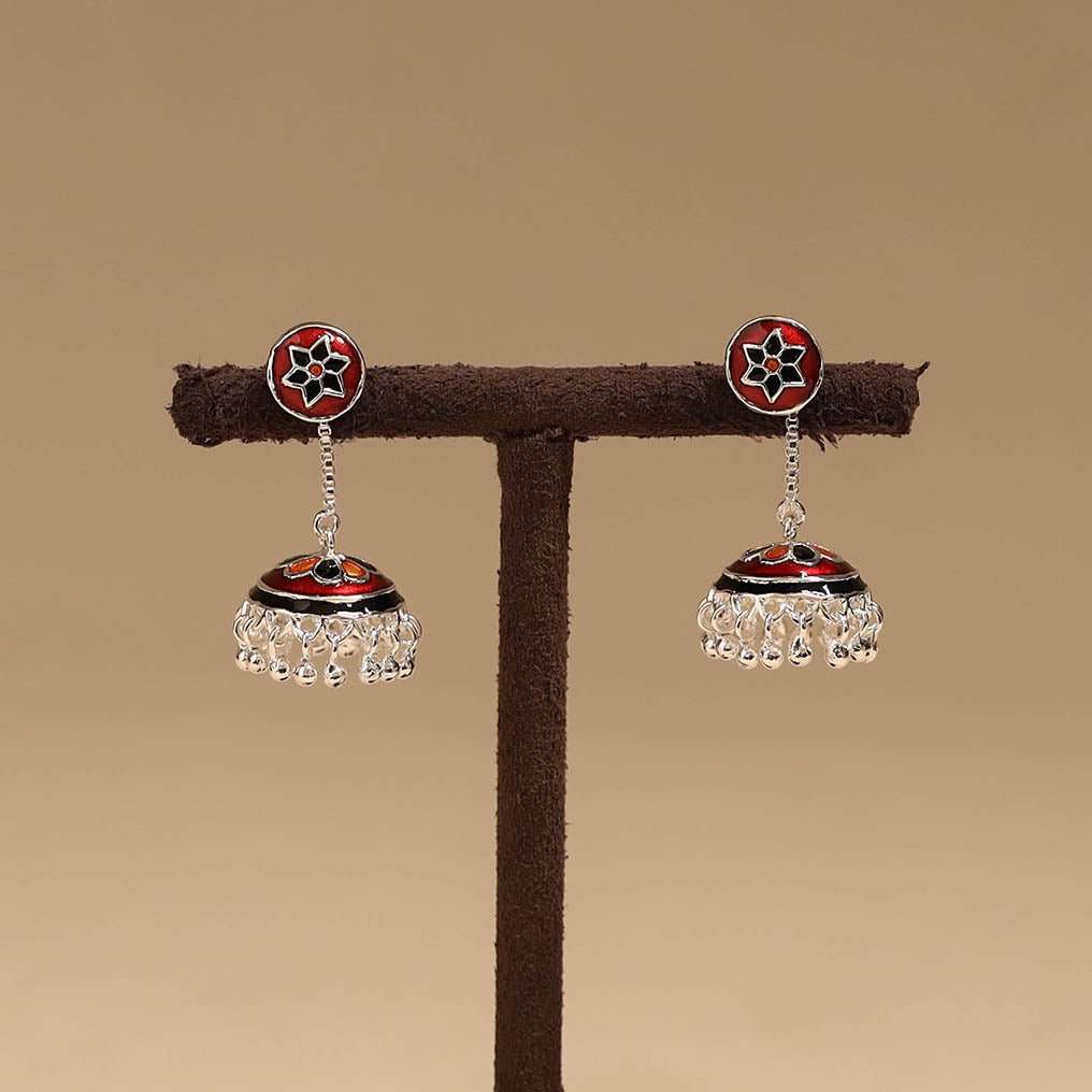 Handcrafted paka meenakari jhumki earrings 40