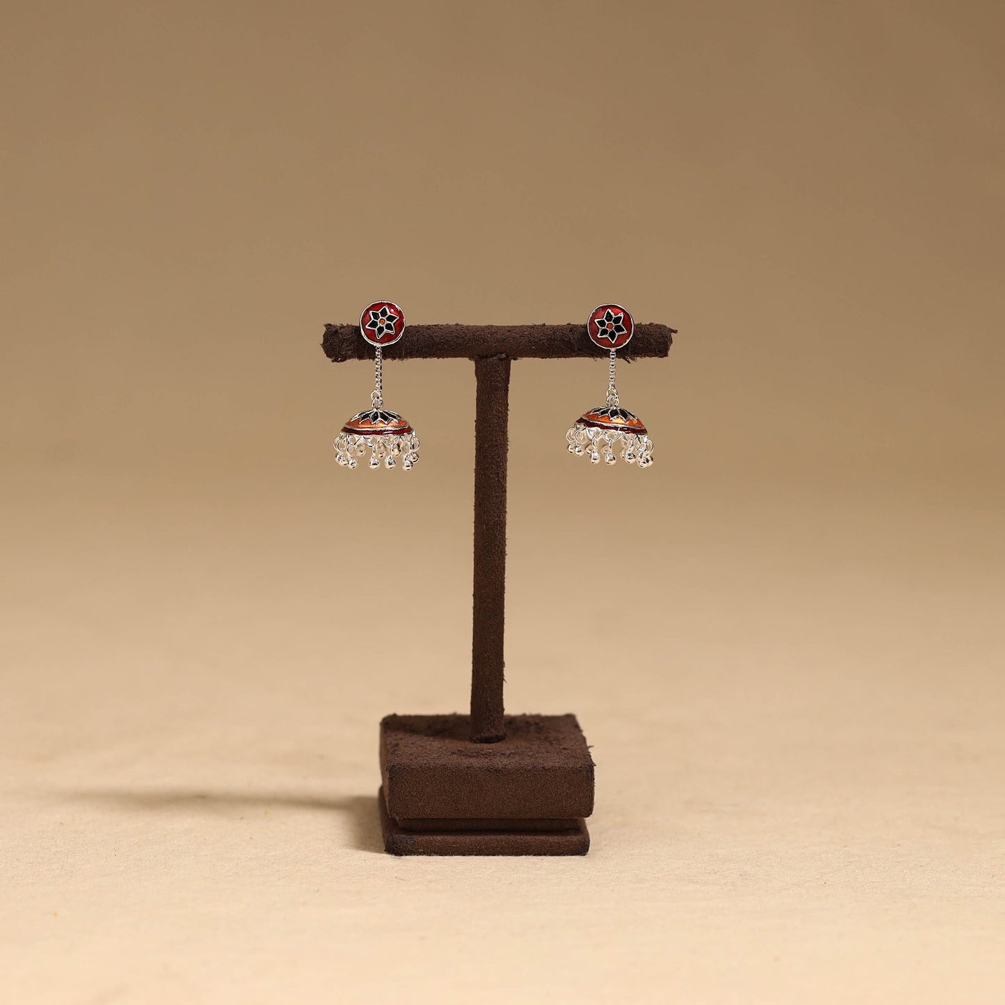 Handcrafted paka meenakari jhumki earrings 45