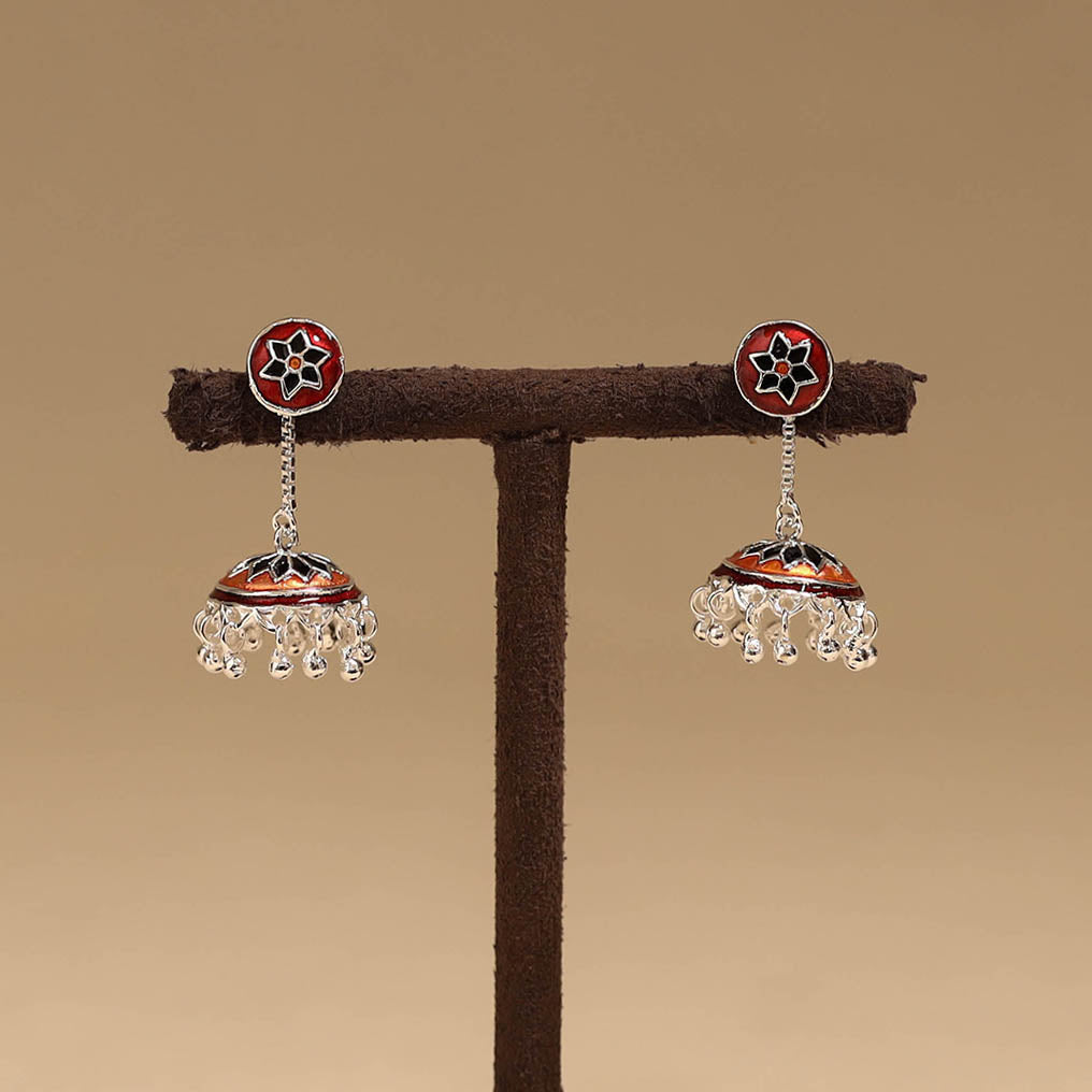 Handcrafted paka meenakari jhumki earrings 45