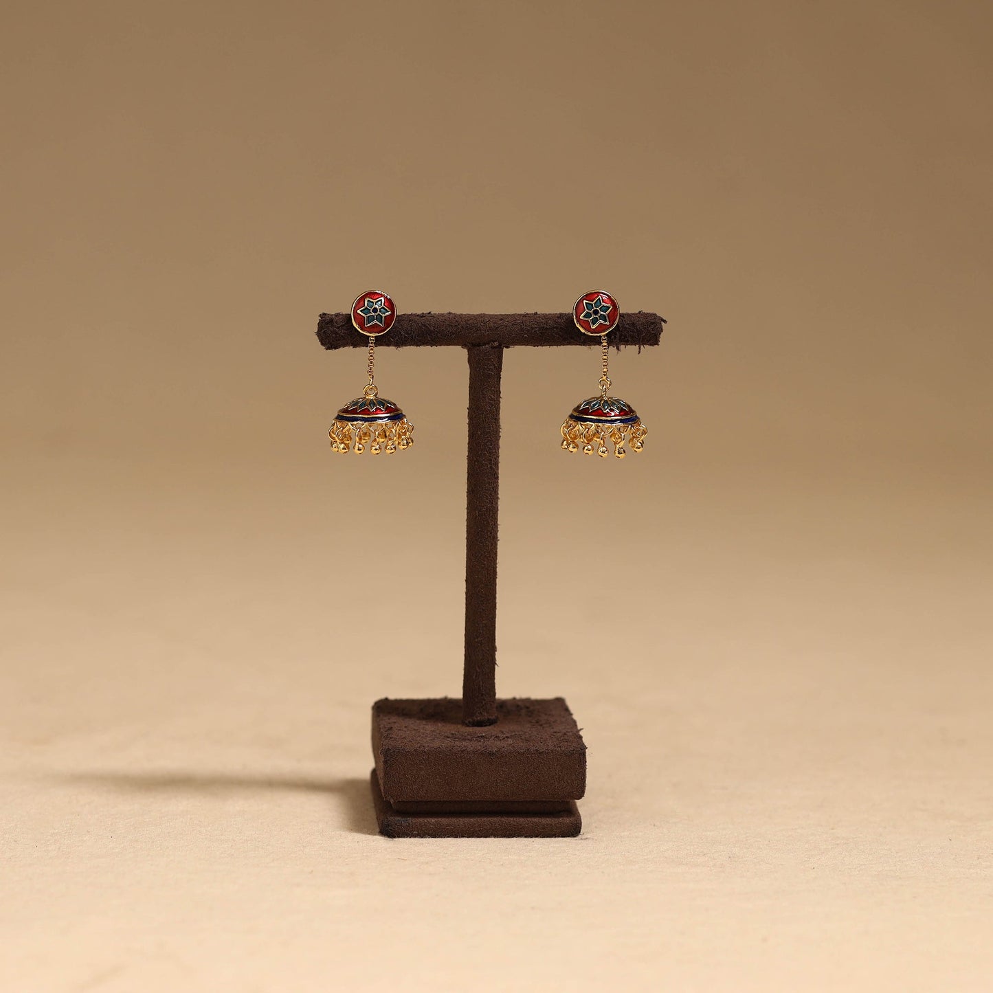 Handcrafted paka meenakari jhumki earrings 53