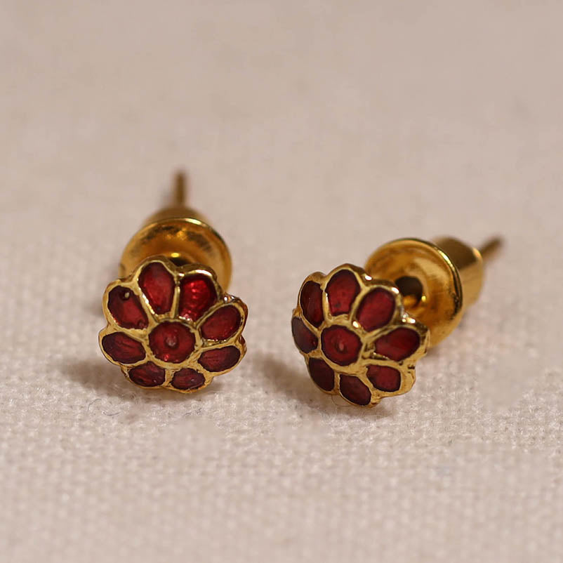 Handcrafted paka meenakari stud earrings 15